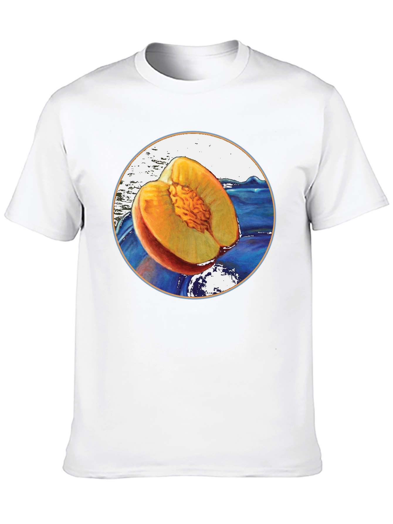 Black Peach Fruit Graphic T-Shirt - Unique Design view 10