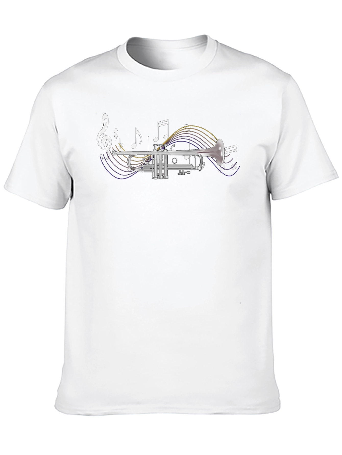 Black Trumpet & Music Notes Graphic T-Shirt view 10