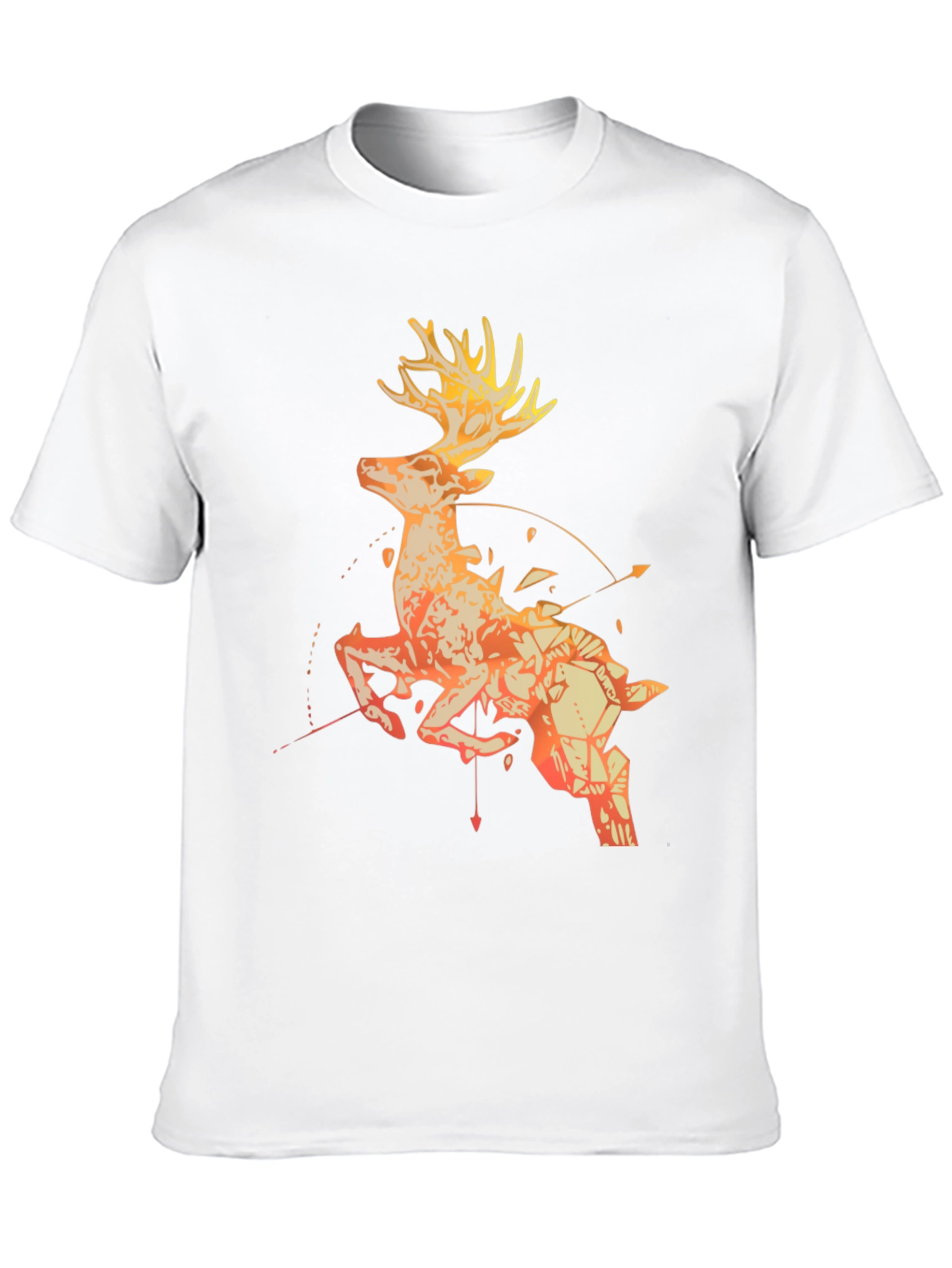 Black Geometric Deer Graphic Tee - Black view 10