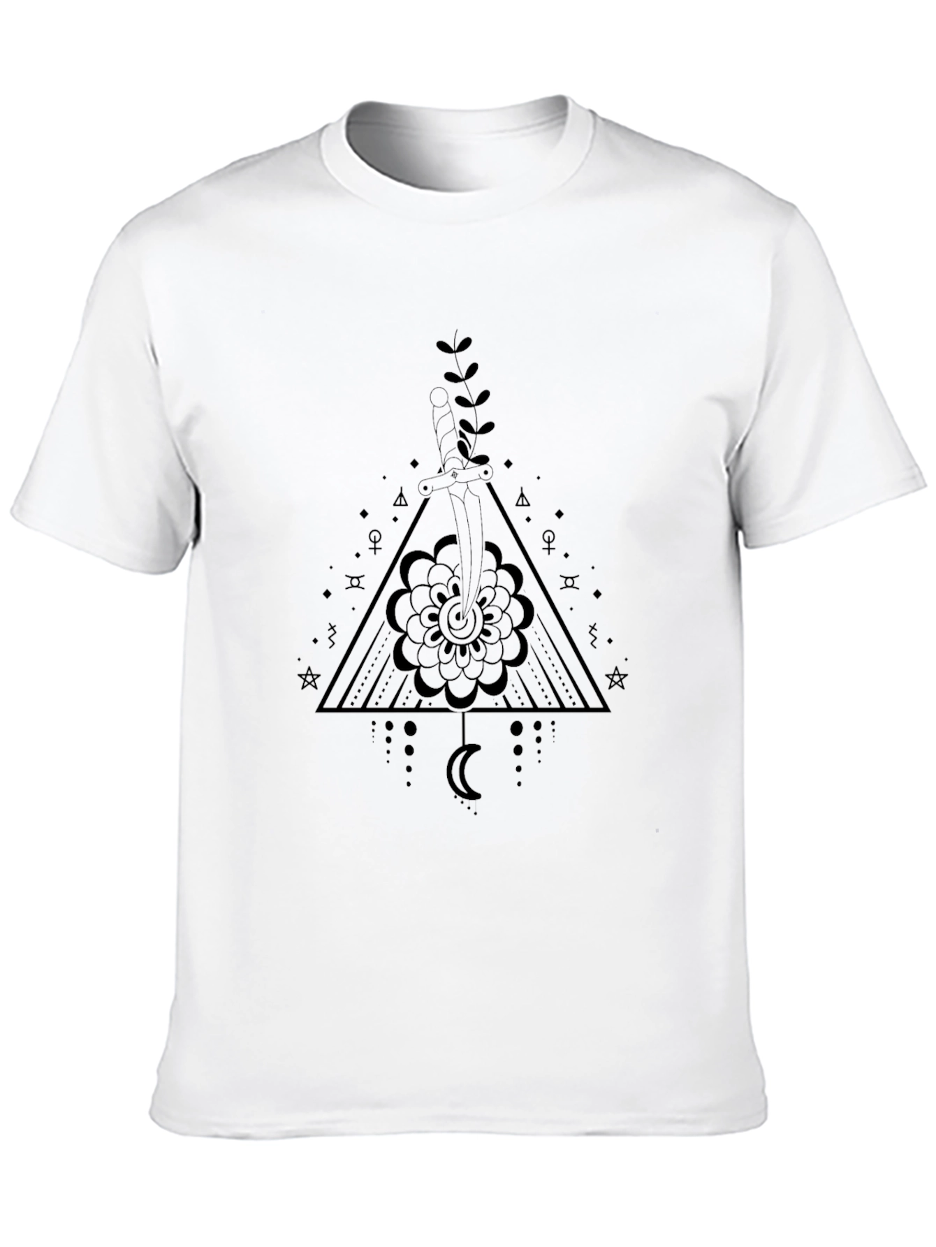 Black Mystic Triangle Black T-Shirt view 10