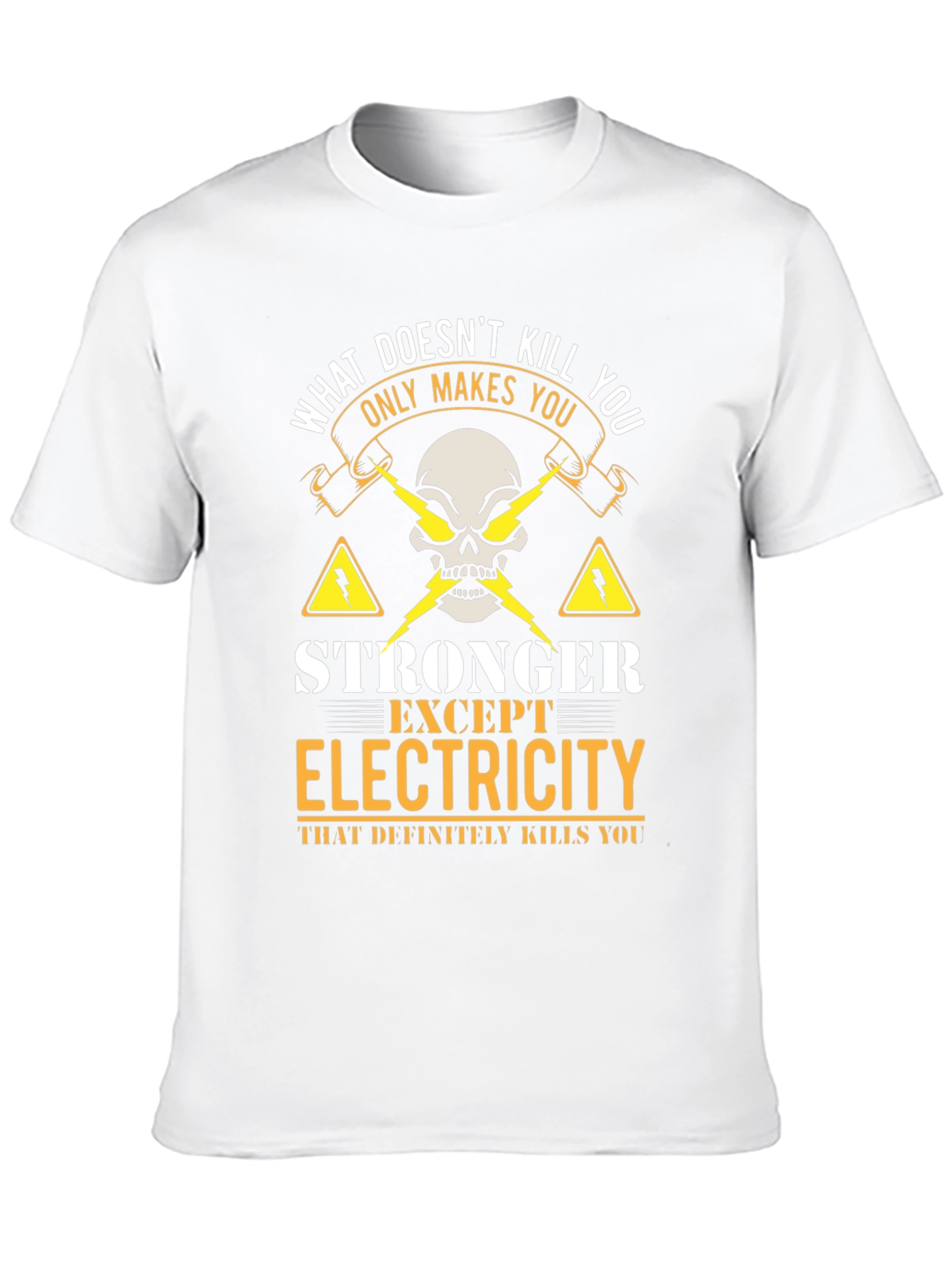 Black Electricity Humor T-Shirt - "What Doesn't Kill You" Graphic Tee view 10