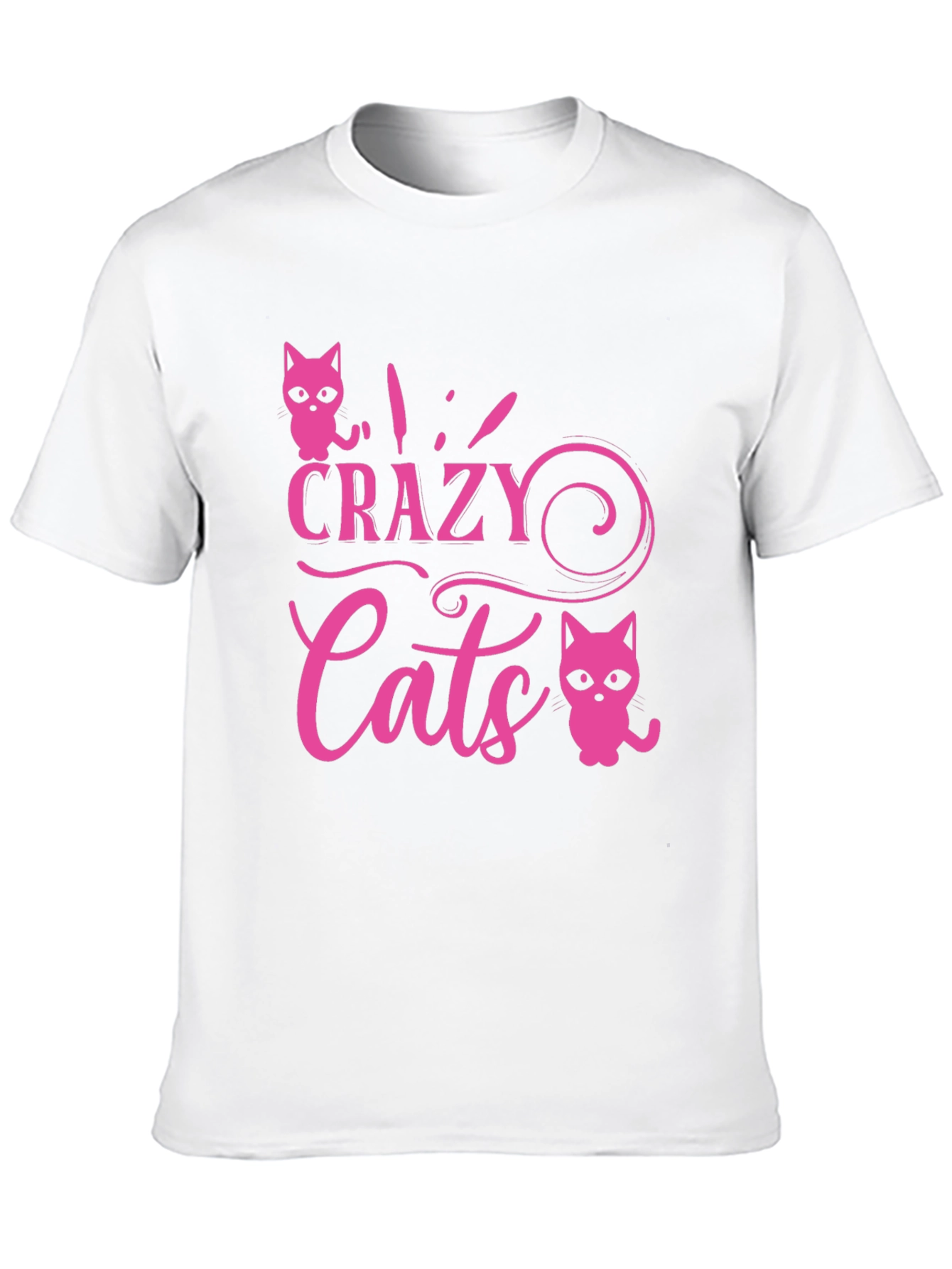 Black Crazy Cats Graphic Tee - Pink view 10