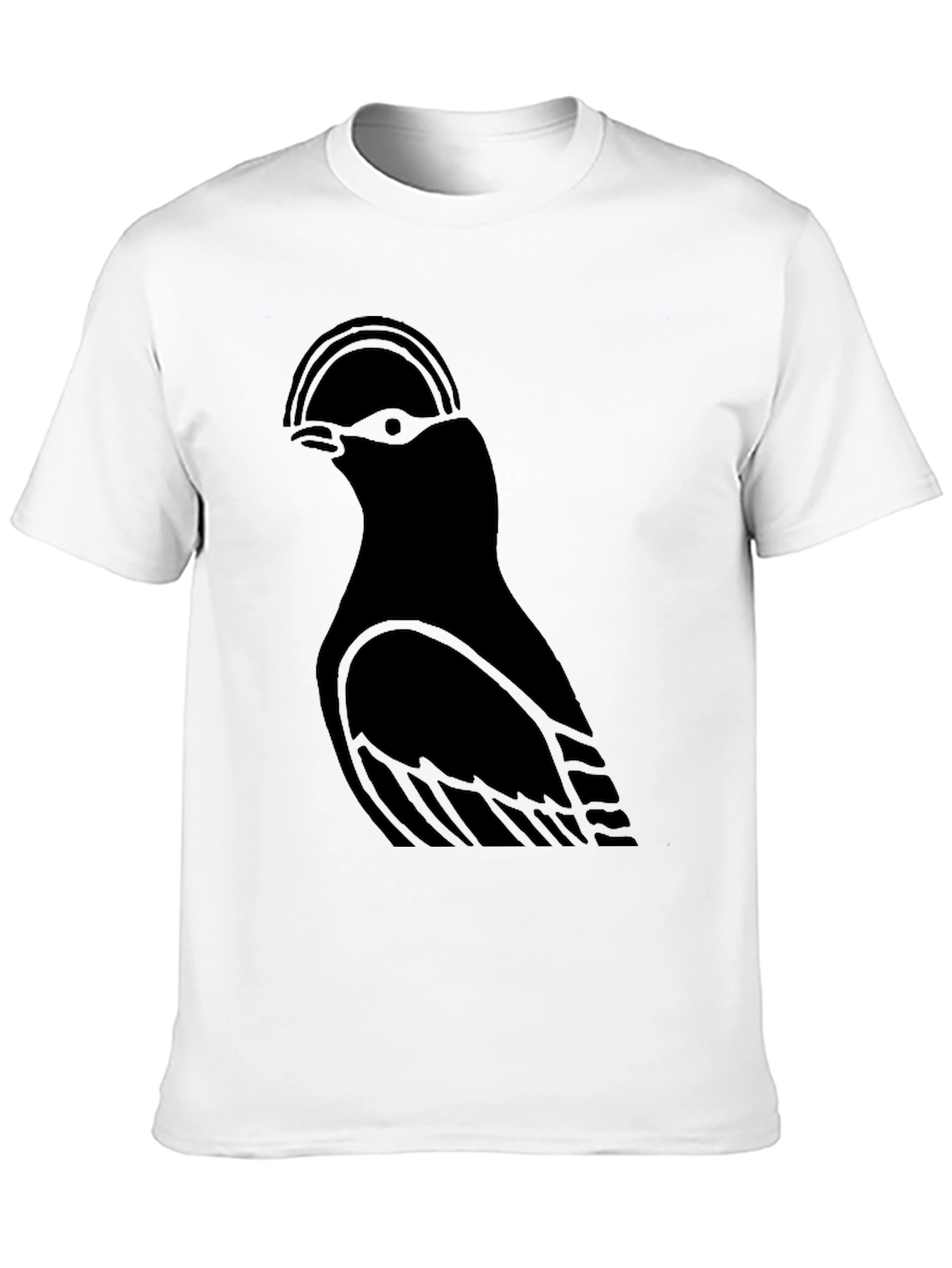 Black Minimalist Bird Graphic Black T-Shirt view 10