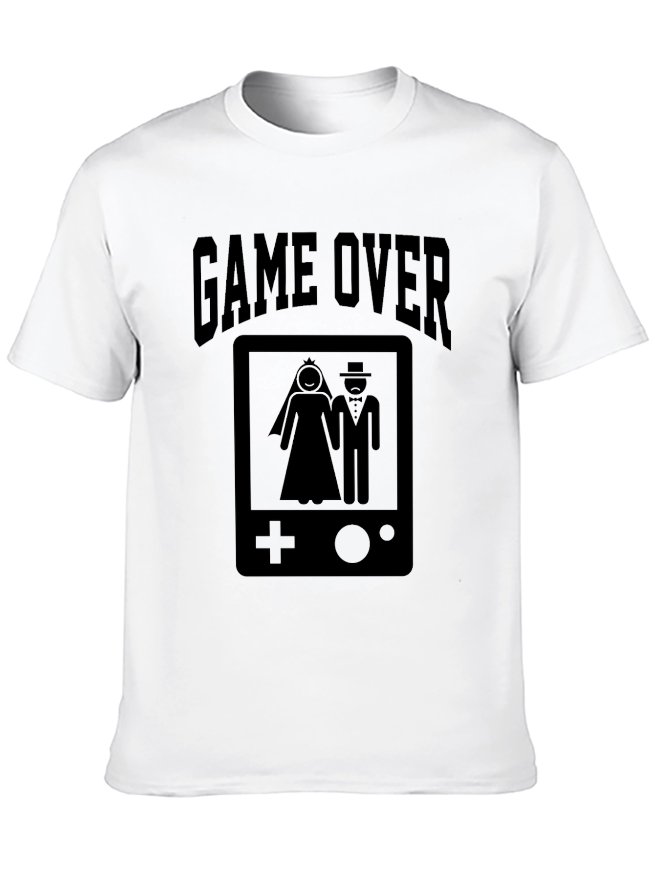 Black Game Over Wedding Gamer T-Shirt - Black view 10