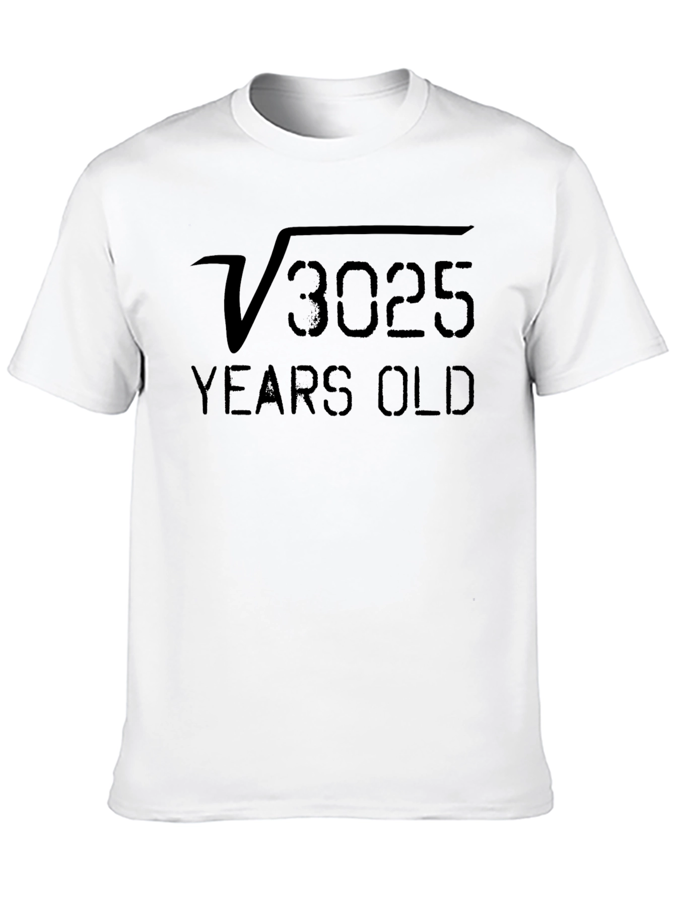 Black Funny Math Birthday T-Shirt, Root 3025 Years Old view 10