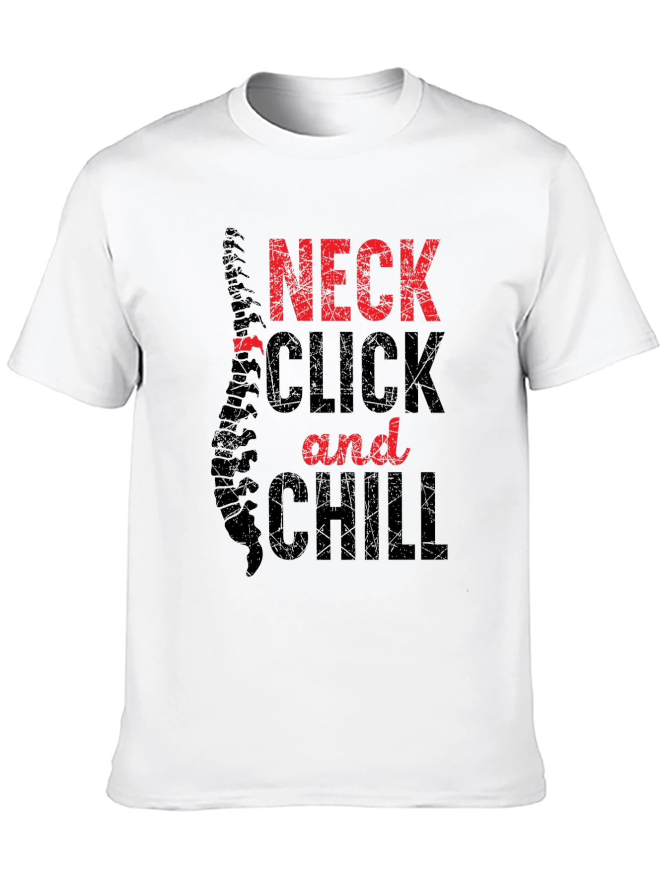 Black Neck Click and Chill Graphic Tee - Chiropractic Humor view 10