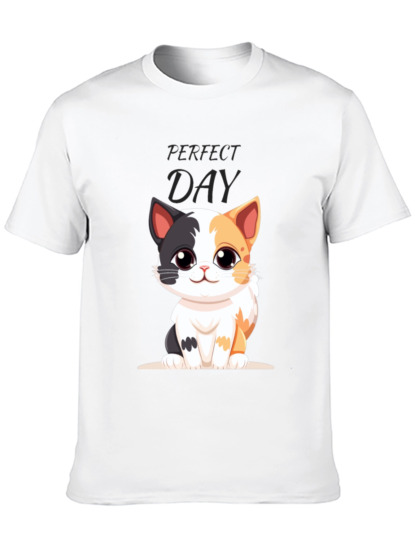Black Perfect Day Cat Cartoon Black T-Shirt view 10