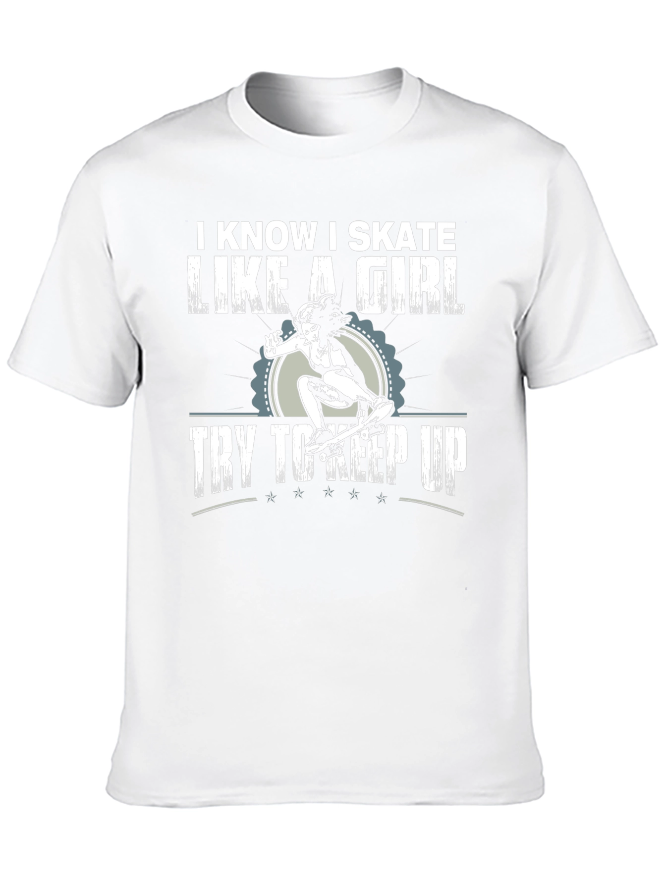 Black I Know I Skate Like a Girl Graphic T-Shirt view 10