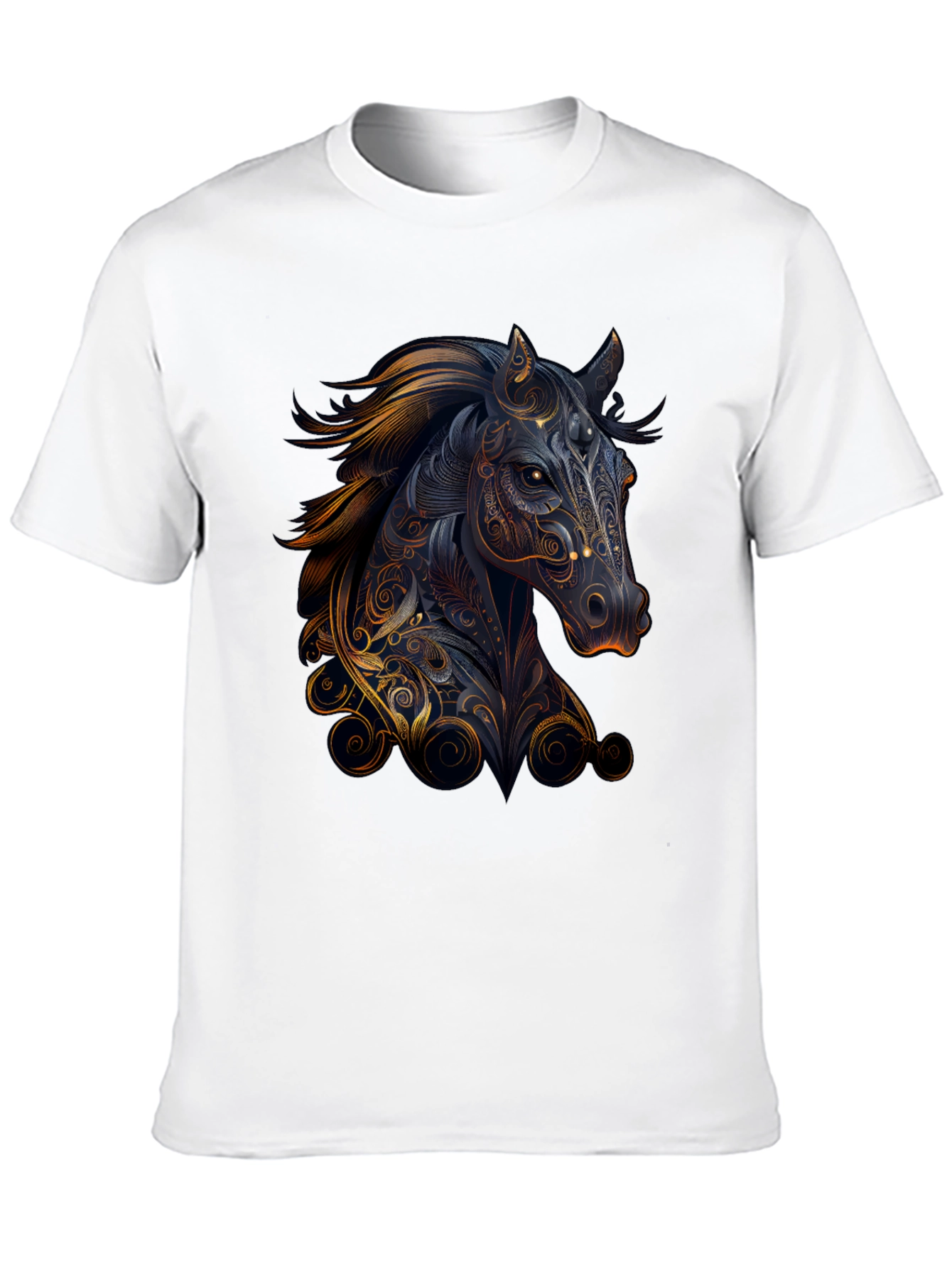 Black Horse Graphic Print Black T-Shirt view 10