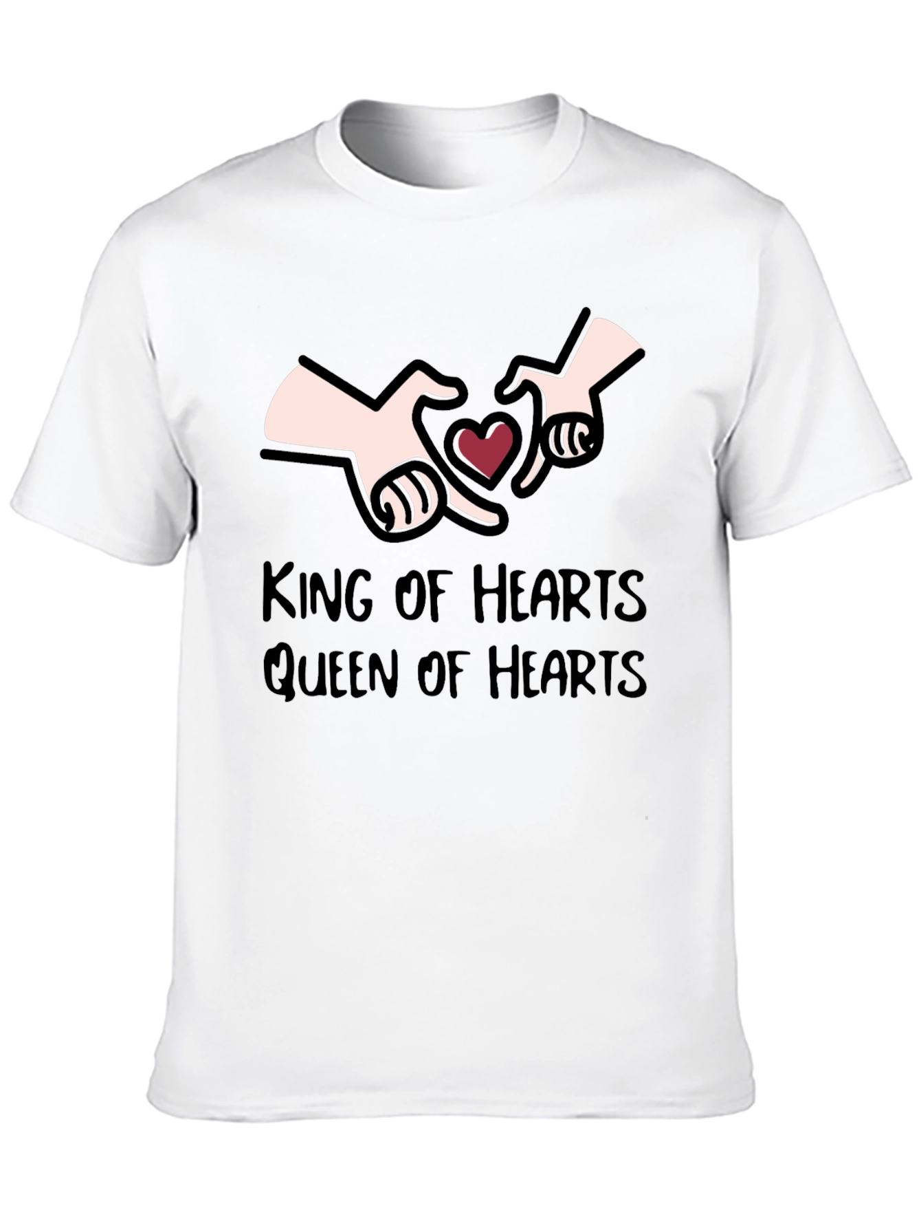 Black King & Queen of Hearts Graphic T-Shirt view 10