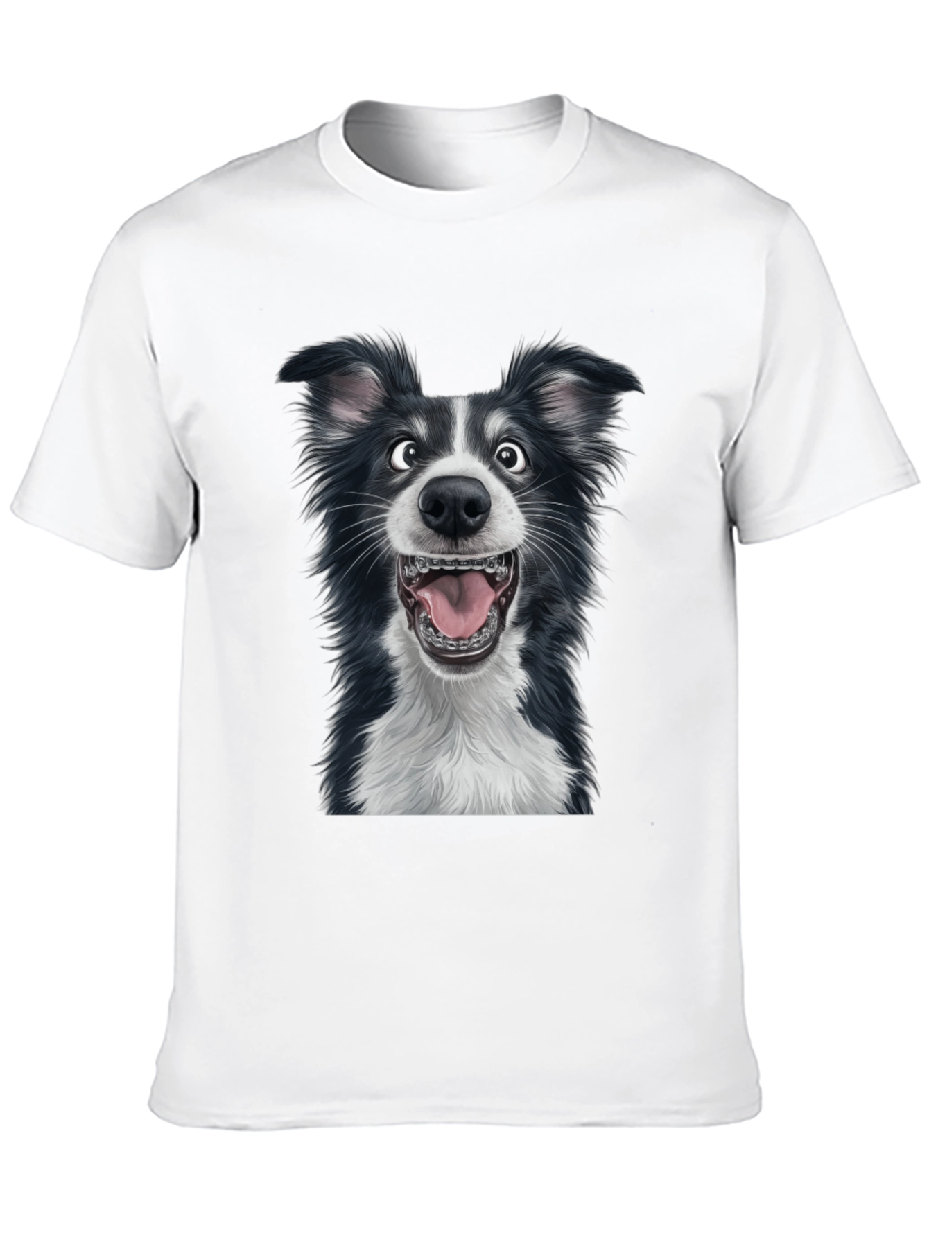 Black Funny Dog Graphic Tee - Black Cotton Blend T-Shirt view 10