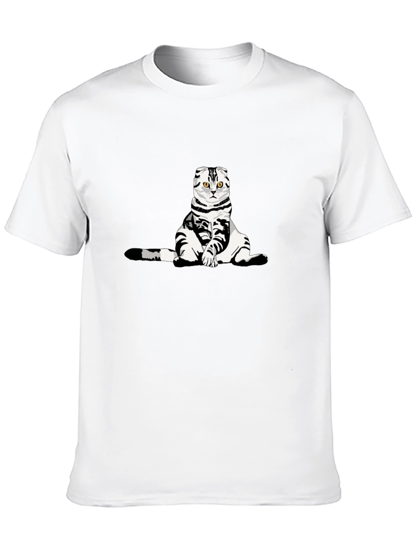 Black Cat Graphic Tee - Quirky Black Cotton T-Shirt view 10