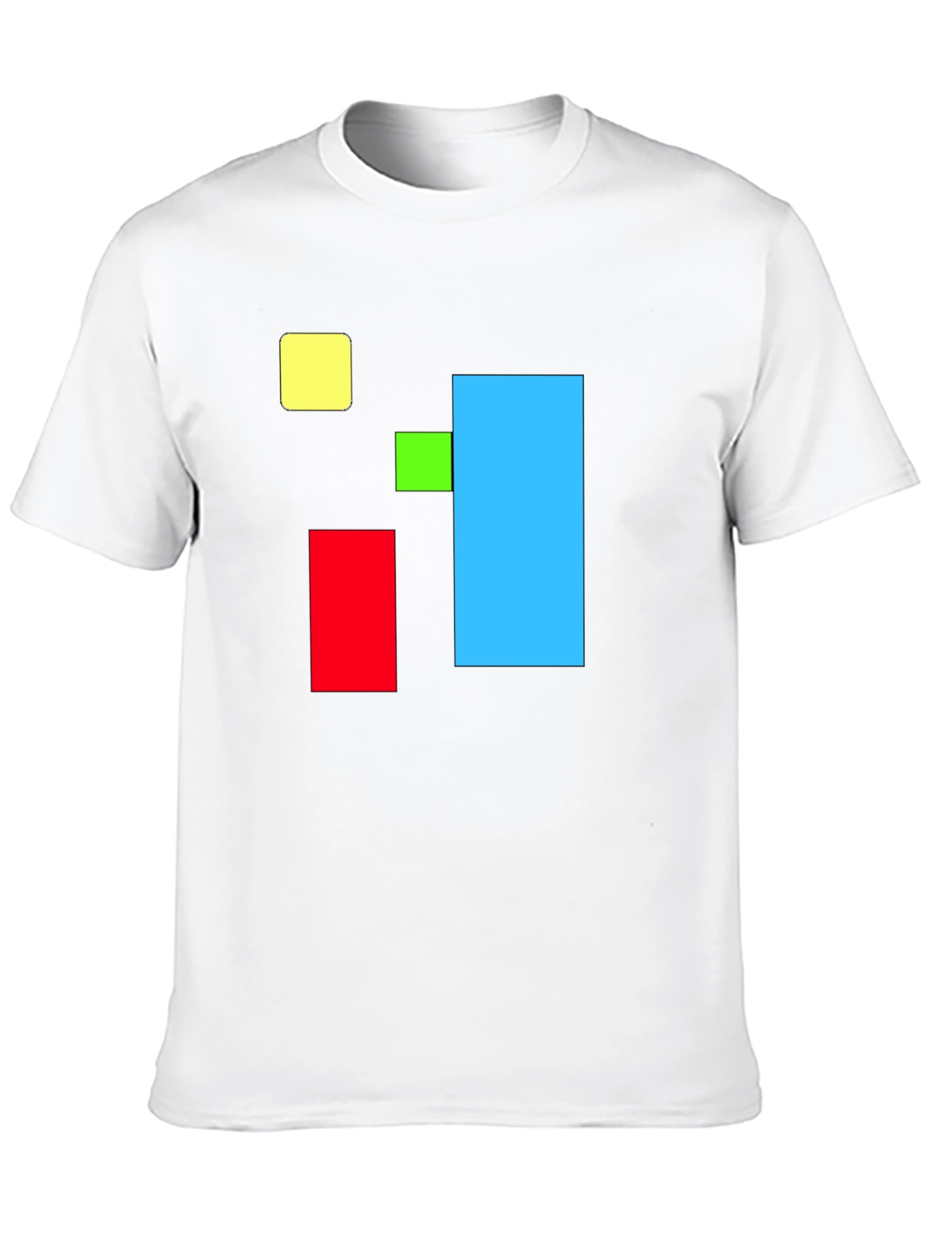 Black Abstract Geometric Square T-Shirt - Bold Colors view 10