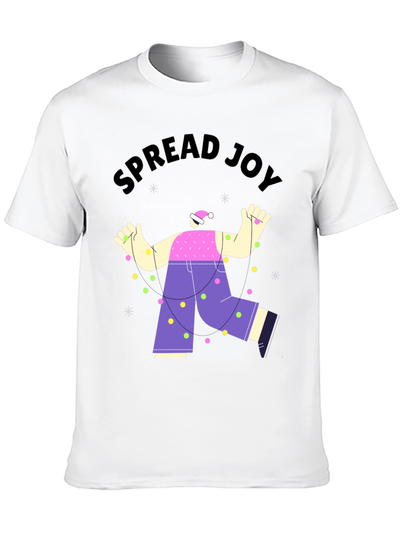 Black Spread Joy Holiday T-Shirt - Unisex Christmas Tee view 10