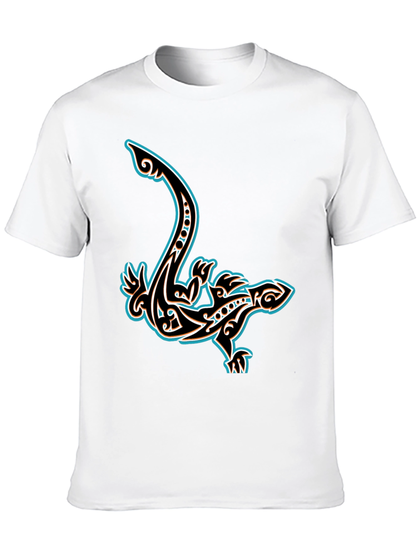 Black Tribal Lizard Graphic T-Shirt - Cool Unique Design view 10