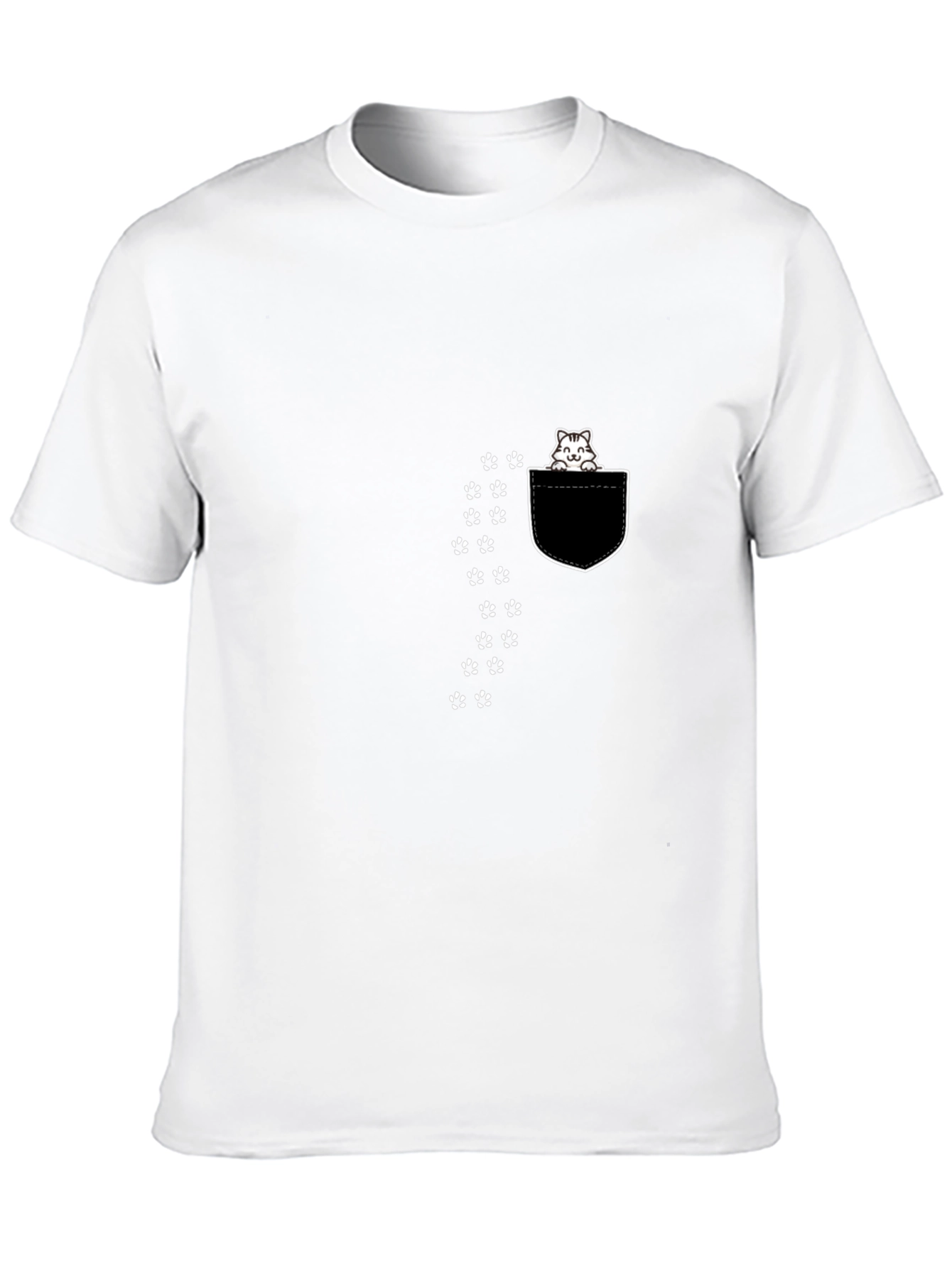 Black Cat Peek Pocket Graphic Tee - Black view 10