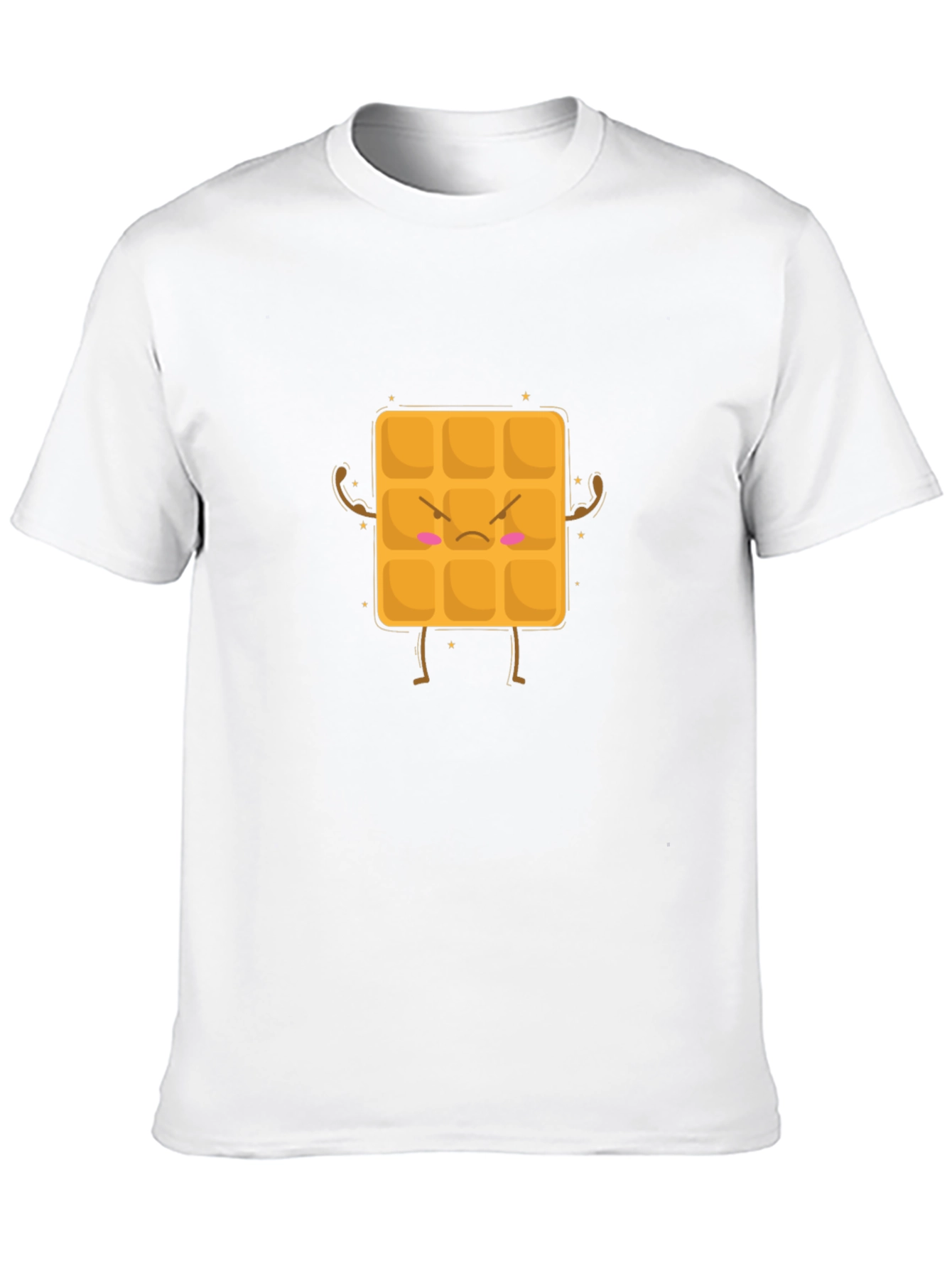 Black Angry Waffle Graphic Black T-Shirt - Funny Food Tee view 10