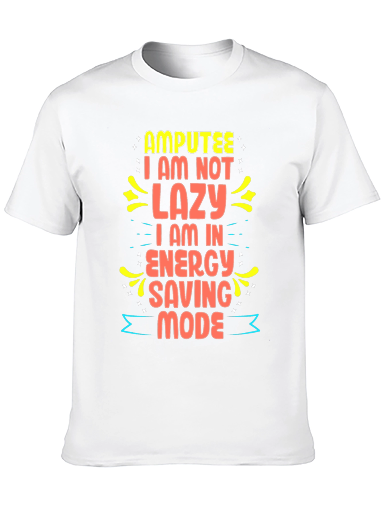 Black Amputee Energy Saving Mode Graphic Tee view 10