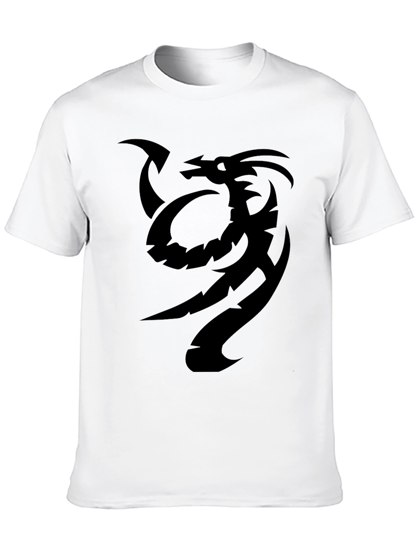 Black Tribal Dragon Graphic Black T-Shirt view 10