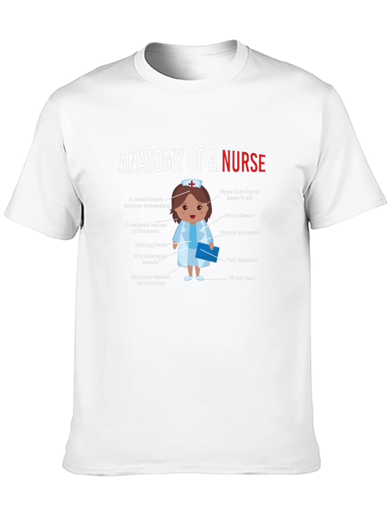 Black Anatomy of a Nurse Funny Graphic Tee view 10