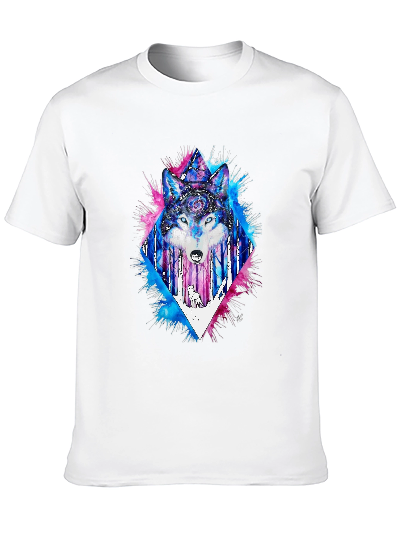 Black Mystic Wolf Graphic Tee - Black Cotton Blend view 10