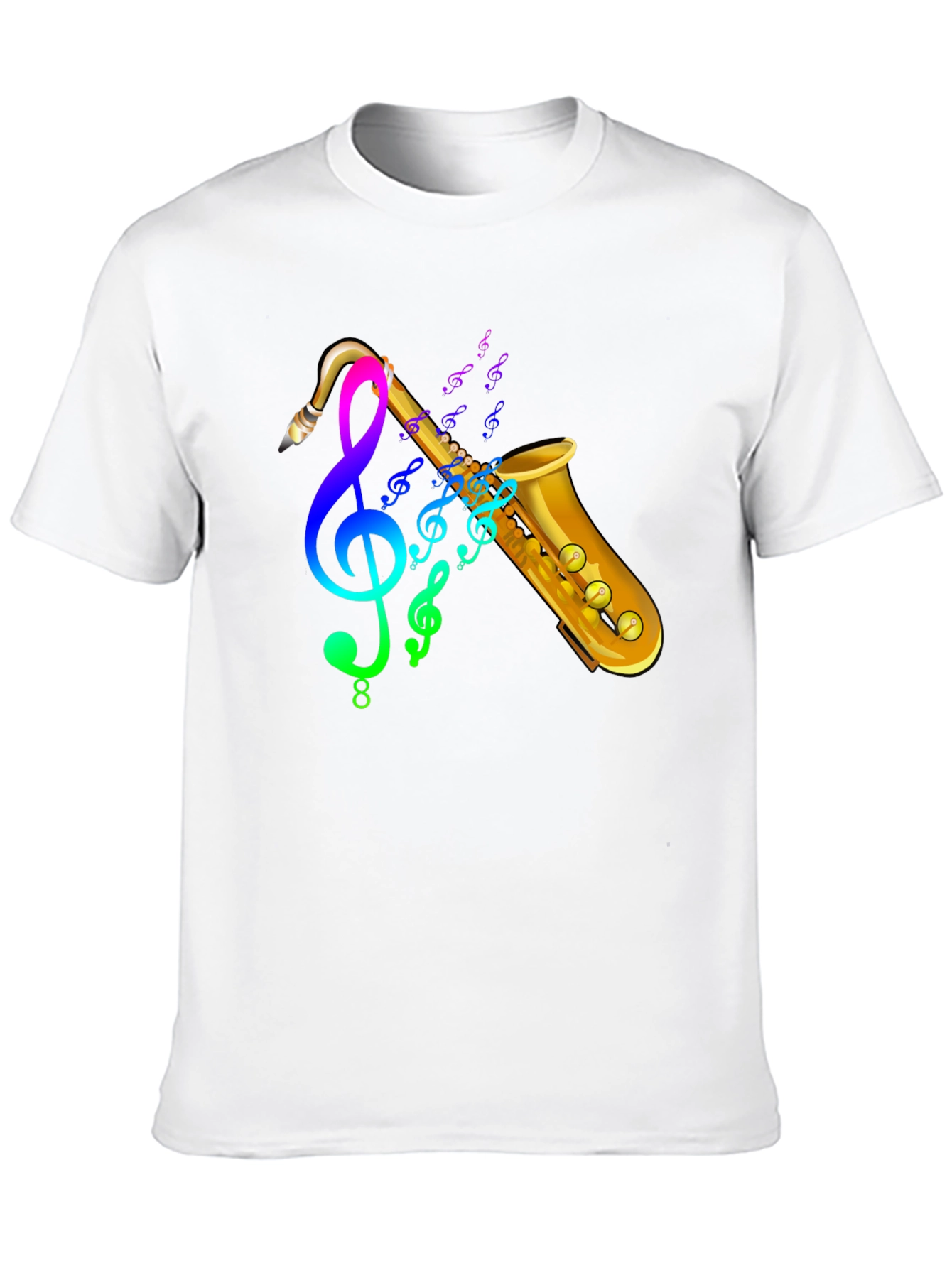 Black Saxophone Music T-Shirt - Trendy Graphic Tee view 10