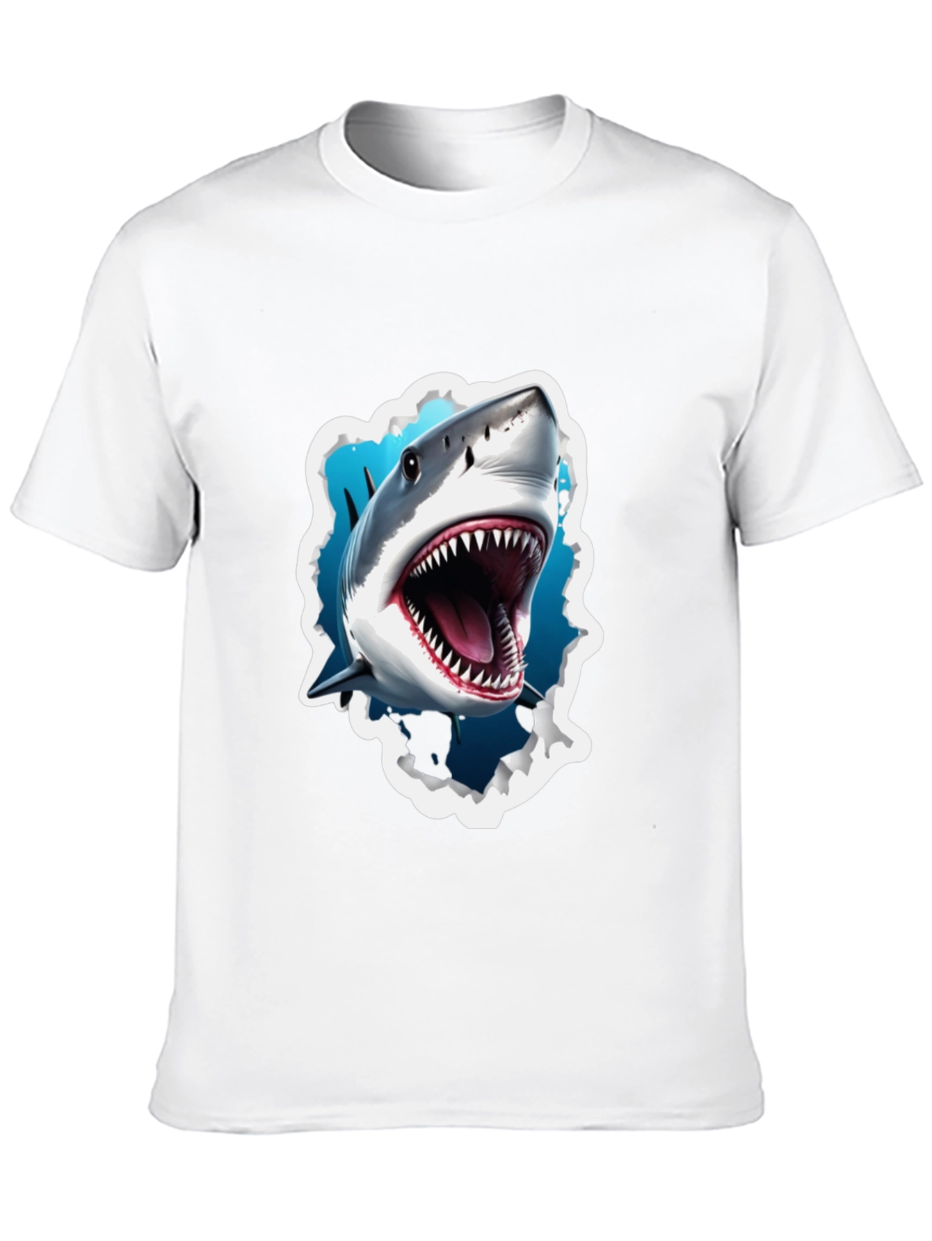 Black Shark Attack Graphic Tee - Bold Black T-Shirt view 10