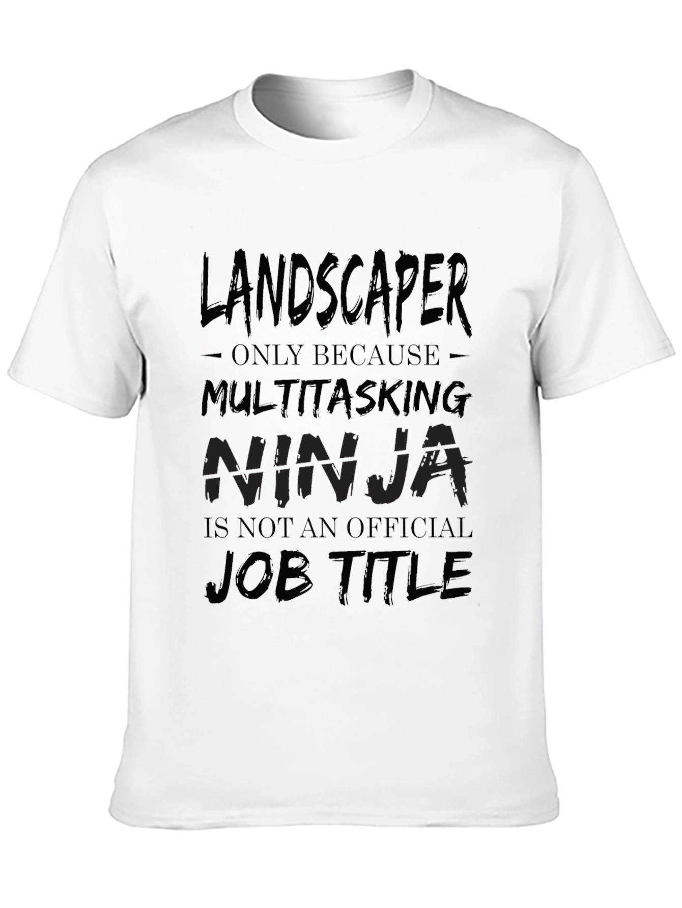 Black Landscaper Ninja Black Cotton T-Shirt view 10
