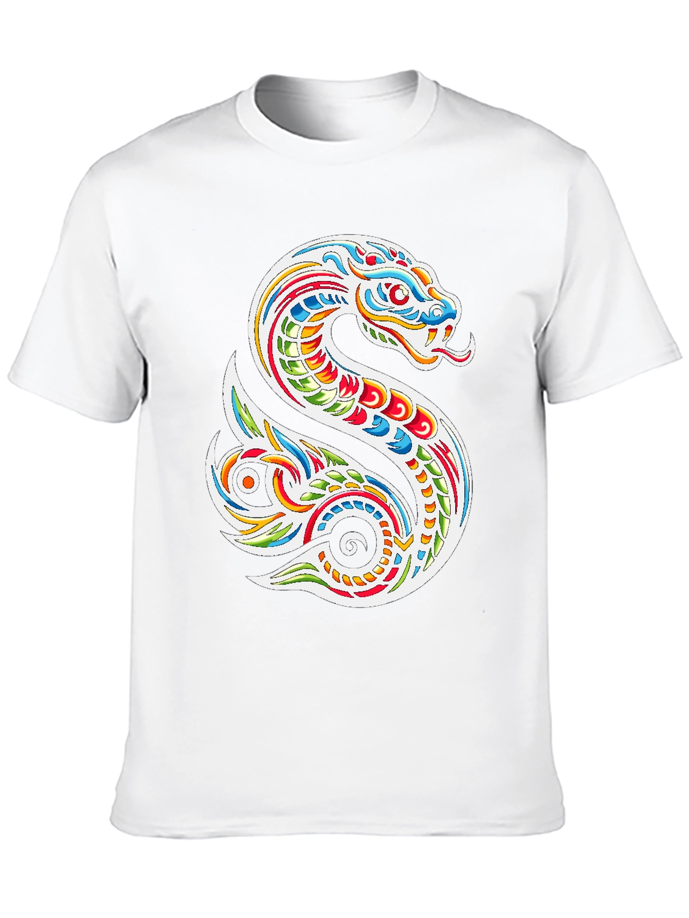 Black Vibrant Snake Graphic Tee - Men's Black T-Shirt view 10