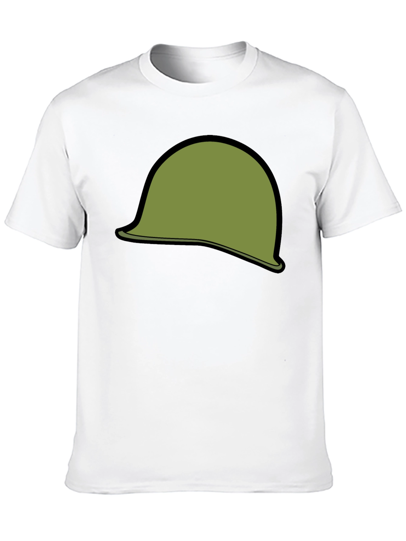 Black Retro Military Helmet Graphic Tee - Black Cotton Blend view 10