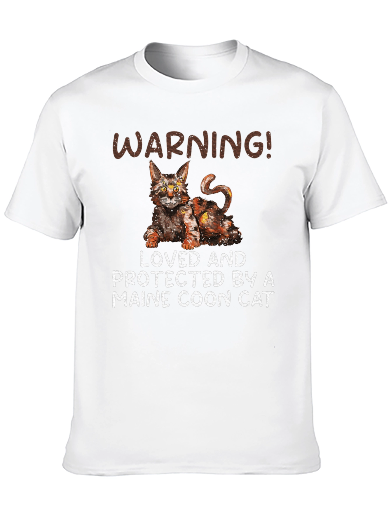 Black Maine Coon Cat T-Shirt - Warning! Loved and Protected view 10
