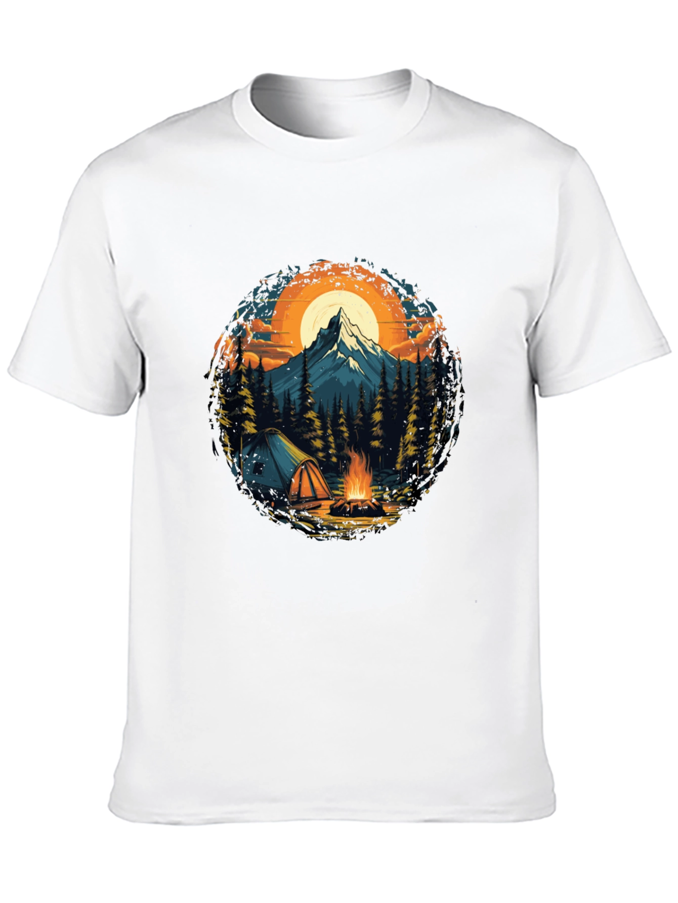 Black Outdoor Adventure T-Shirt: Camping & Mountain Design view 10
