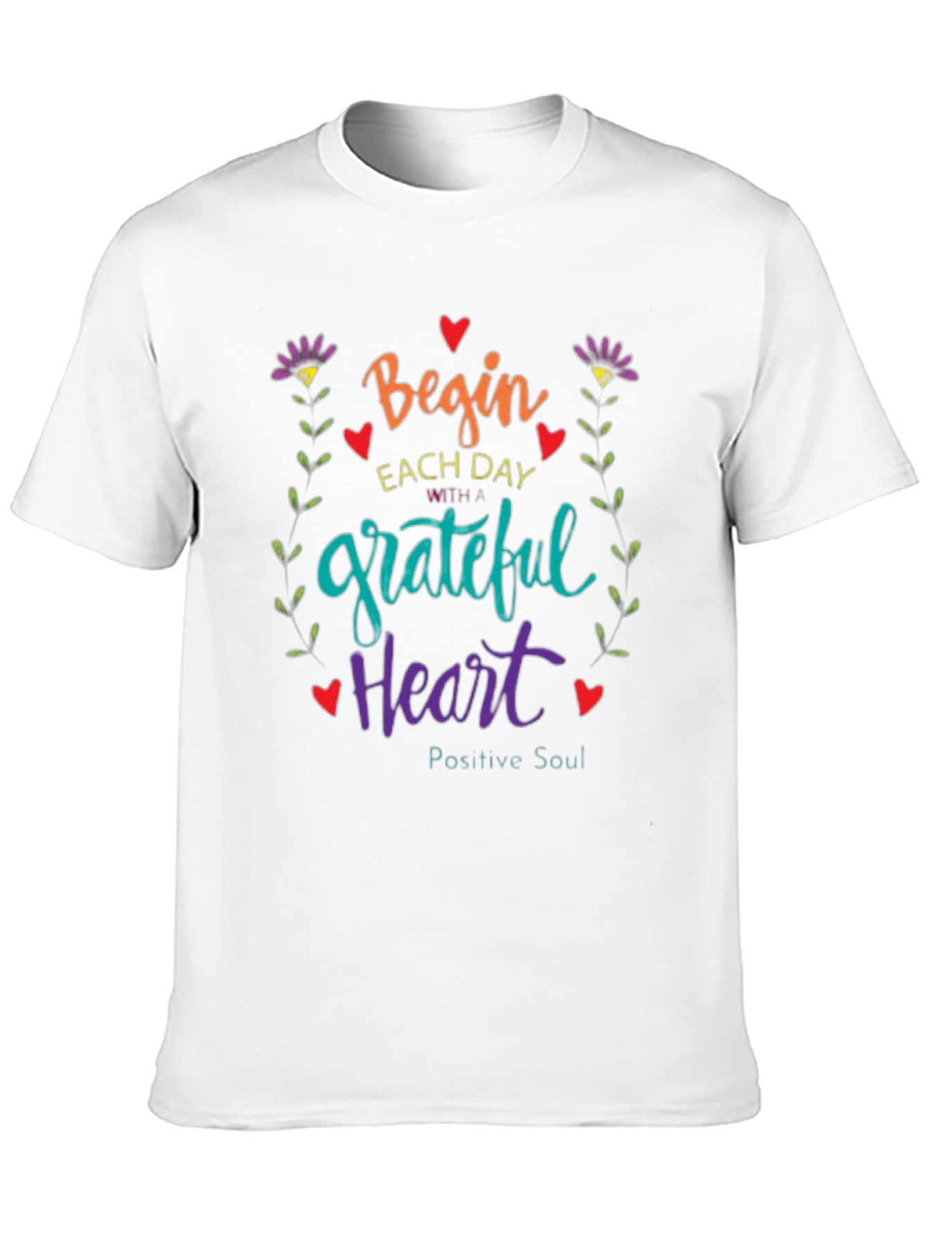 Grateful Heart Graphic Tee - Positive Soul Shirt - 10