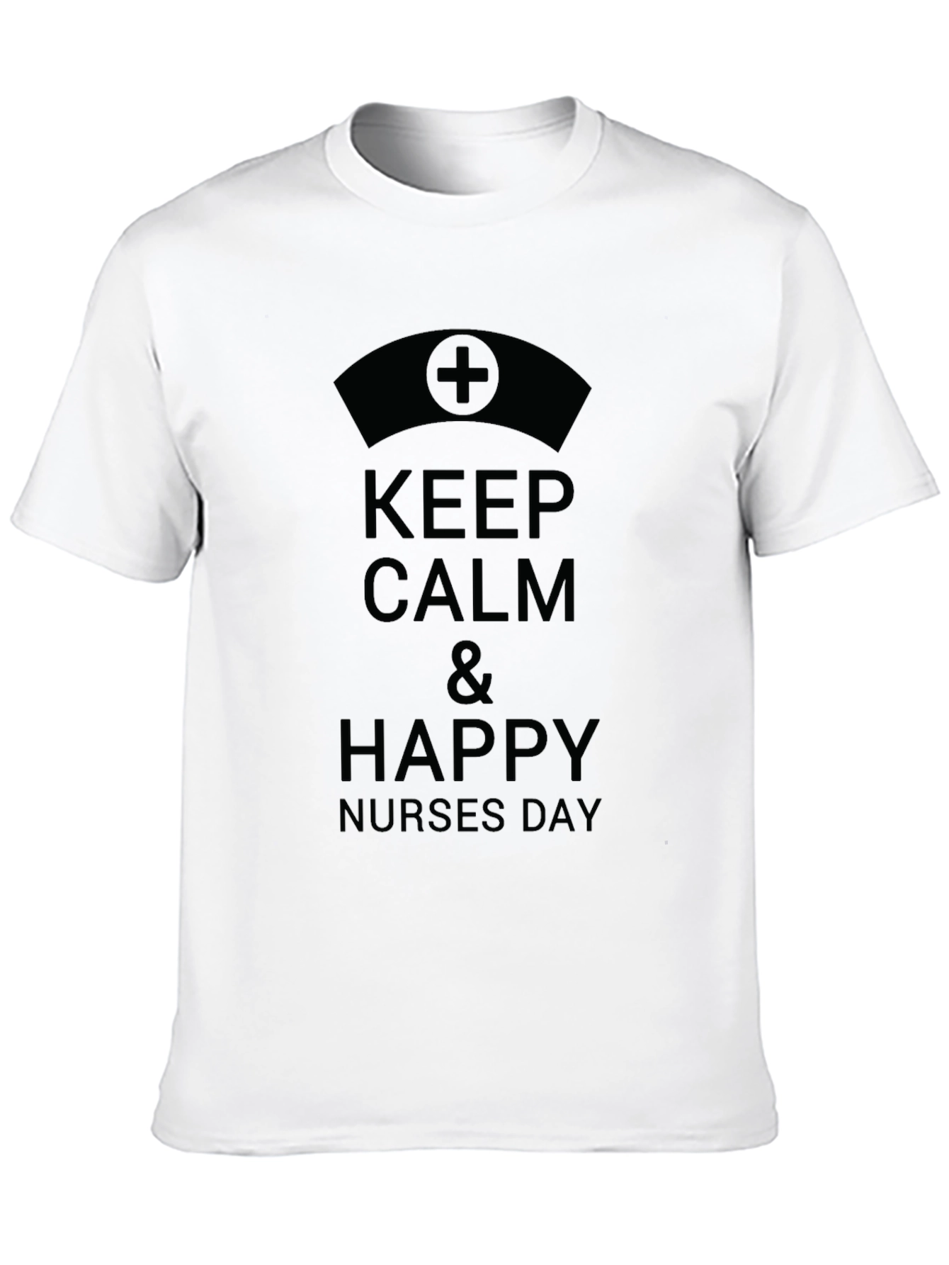 Black Keep Calm & Happy Nurses Day Black T-Shirt view 10