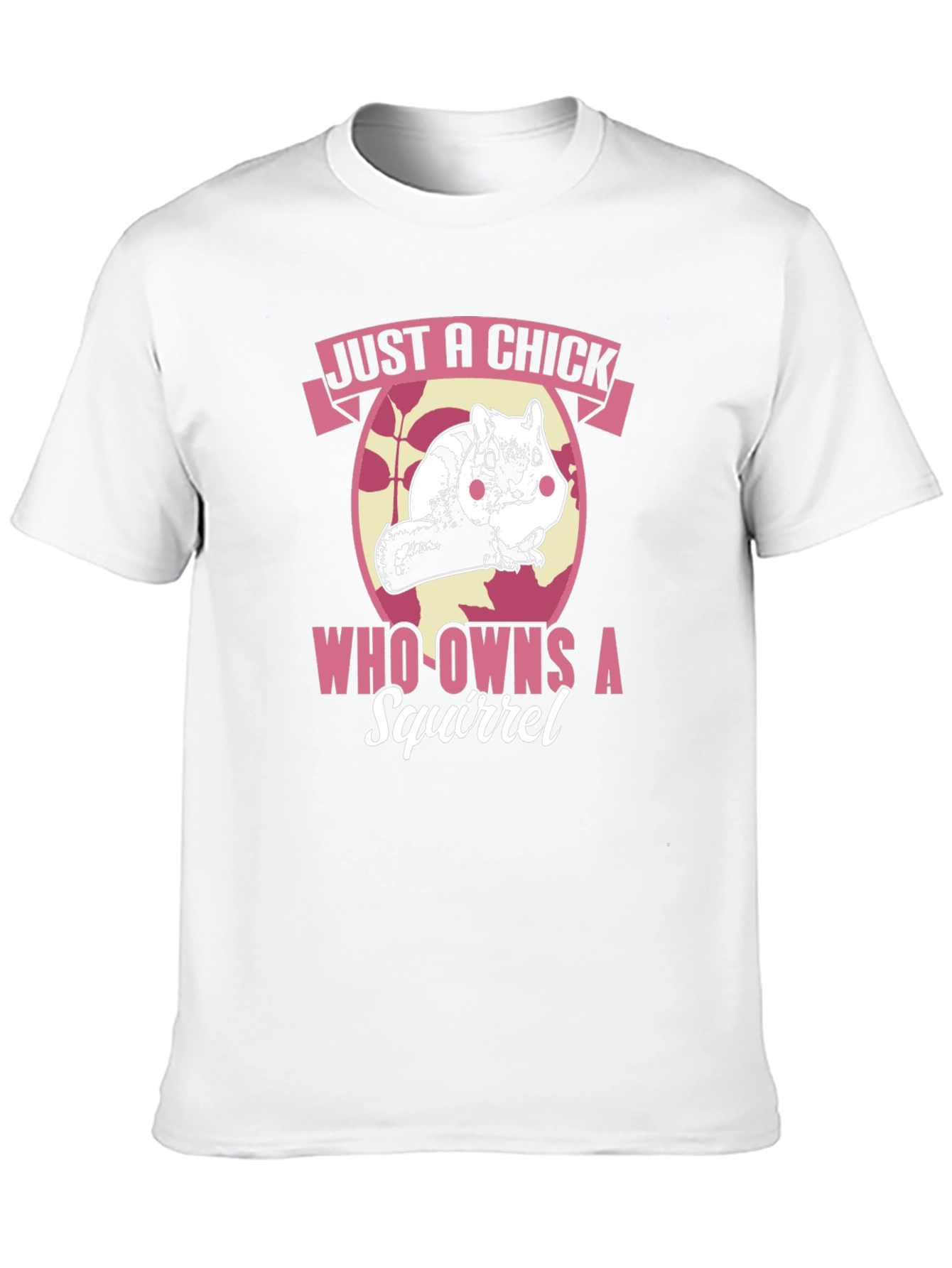 Black Just A Chick Who Owns A Squirrel T-Shirt - Novelty Graphic Tee view 10