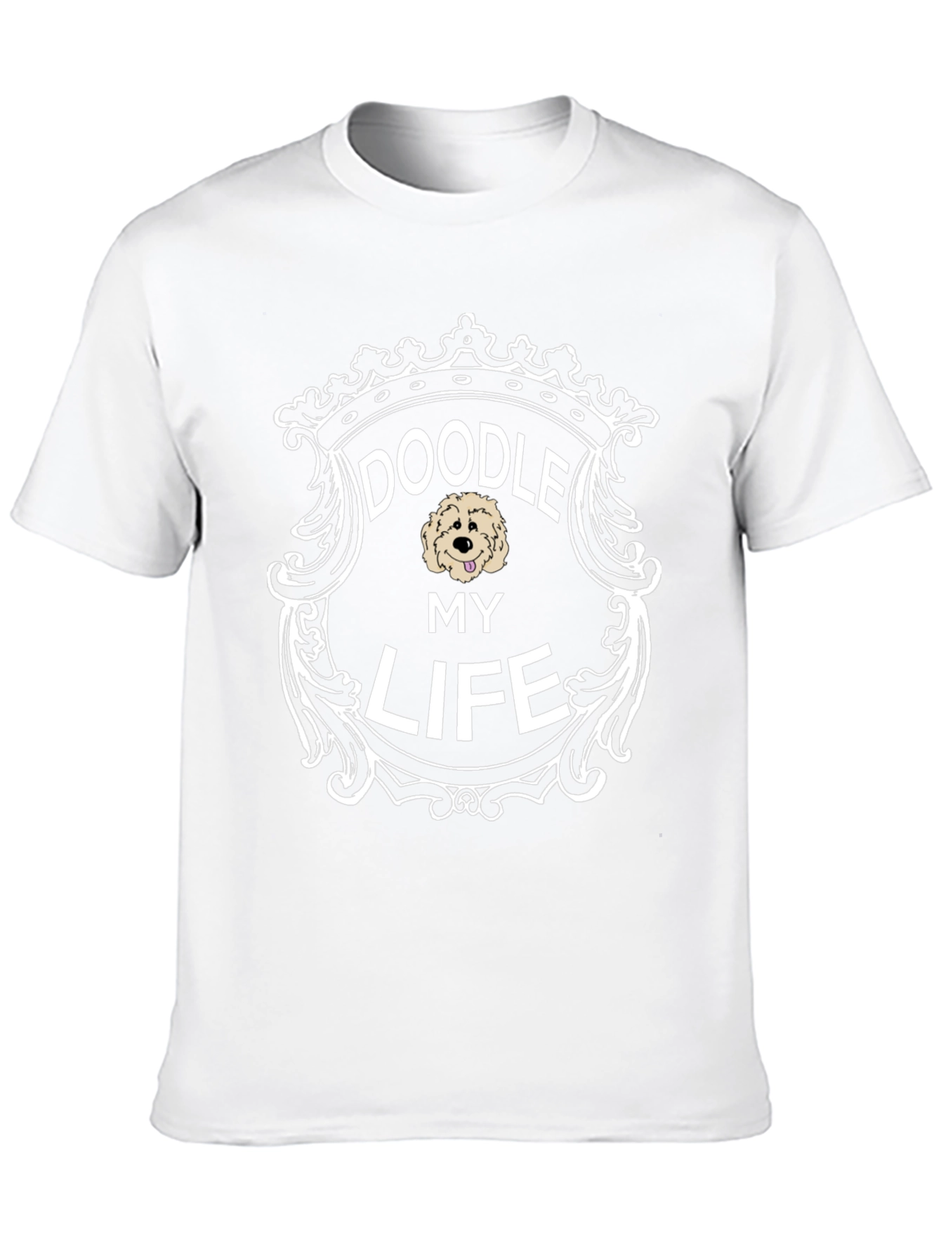 Black Doodle My Life T-Shirt - Black Crew Neck view 10