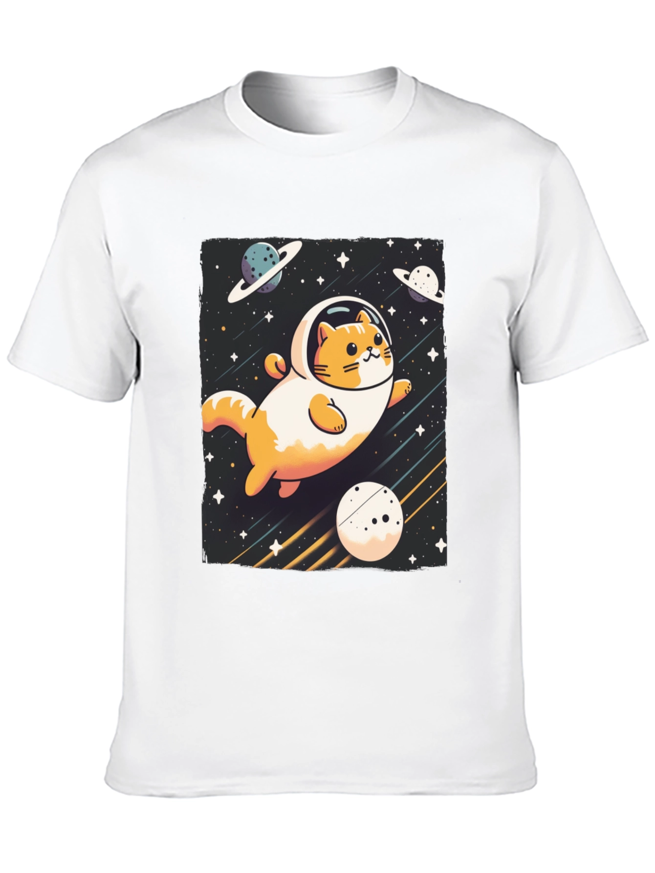 Black Space Cat T-Shirt - Galaxy Adventure Tee view 10