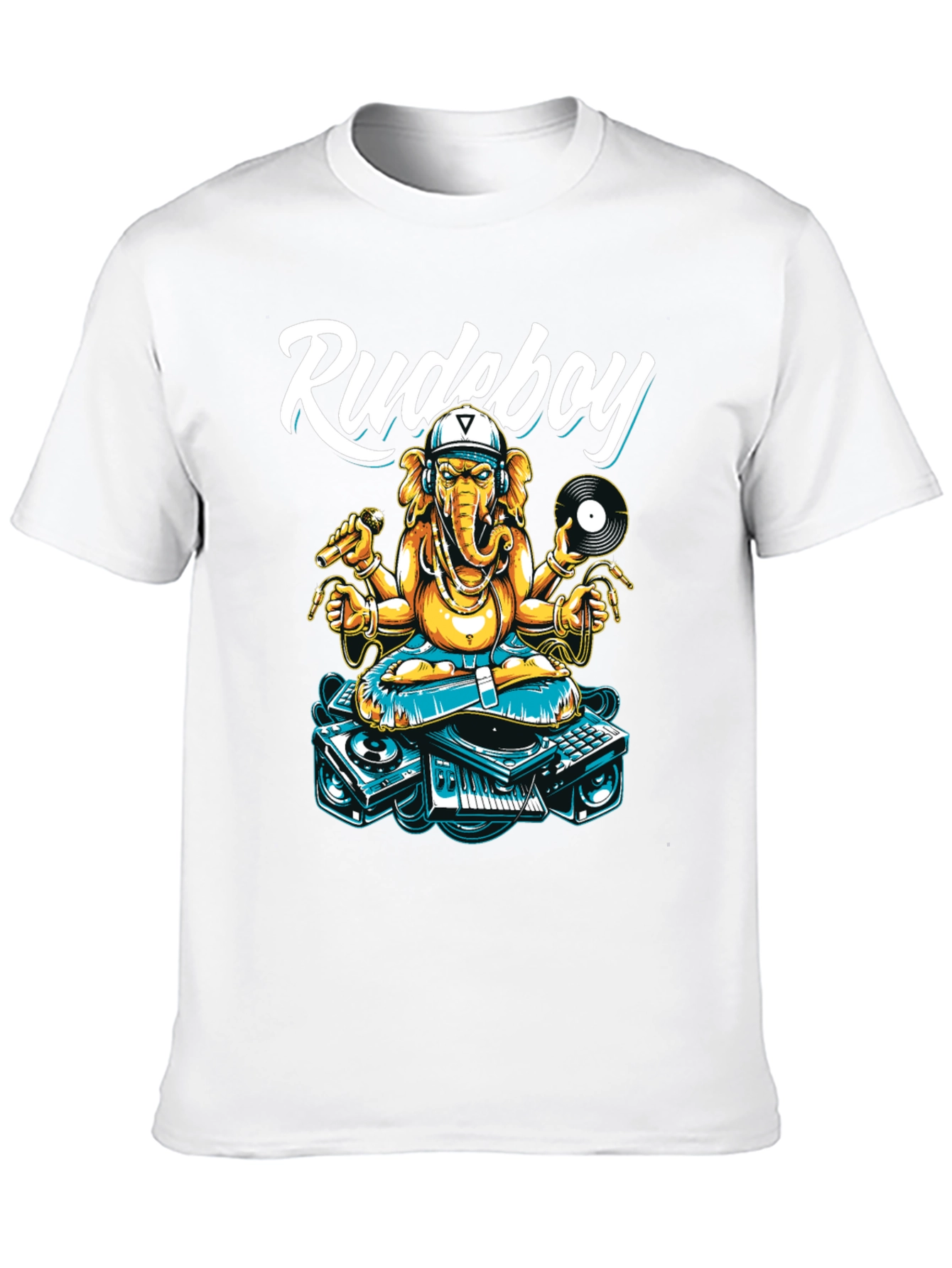 Black Rudeboy Ganesha Graphic T-Shirt view 10