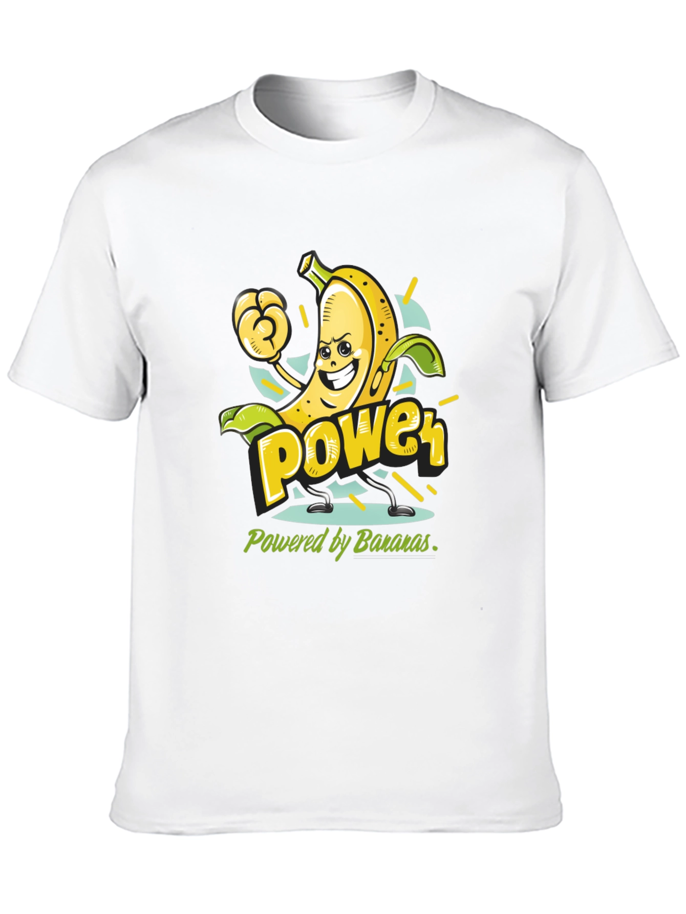 Black Banana Power T-Shirt - Fruit Cartoon Tee view 10