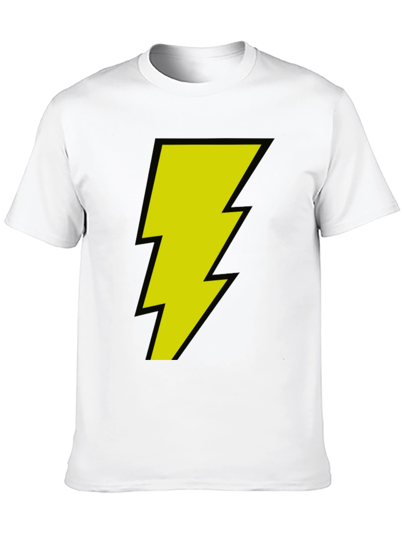 Black Black T-Shirt with Yellow Lightning Bolt Graphic view 10