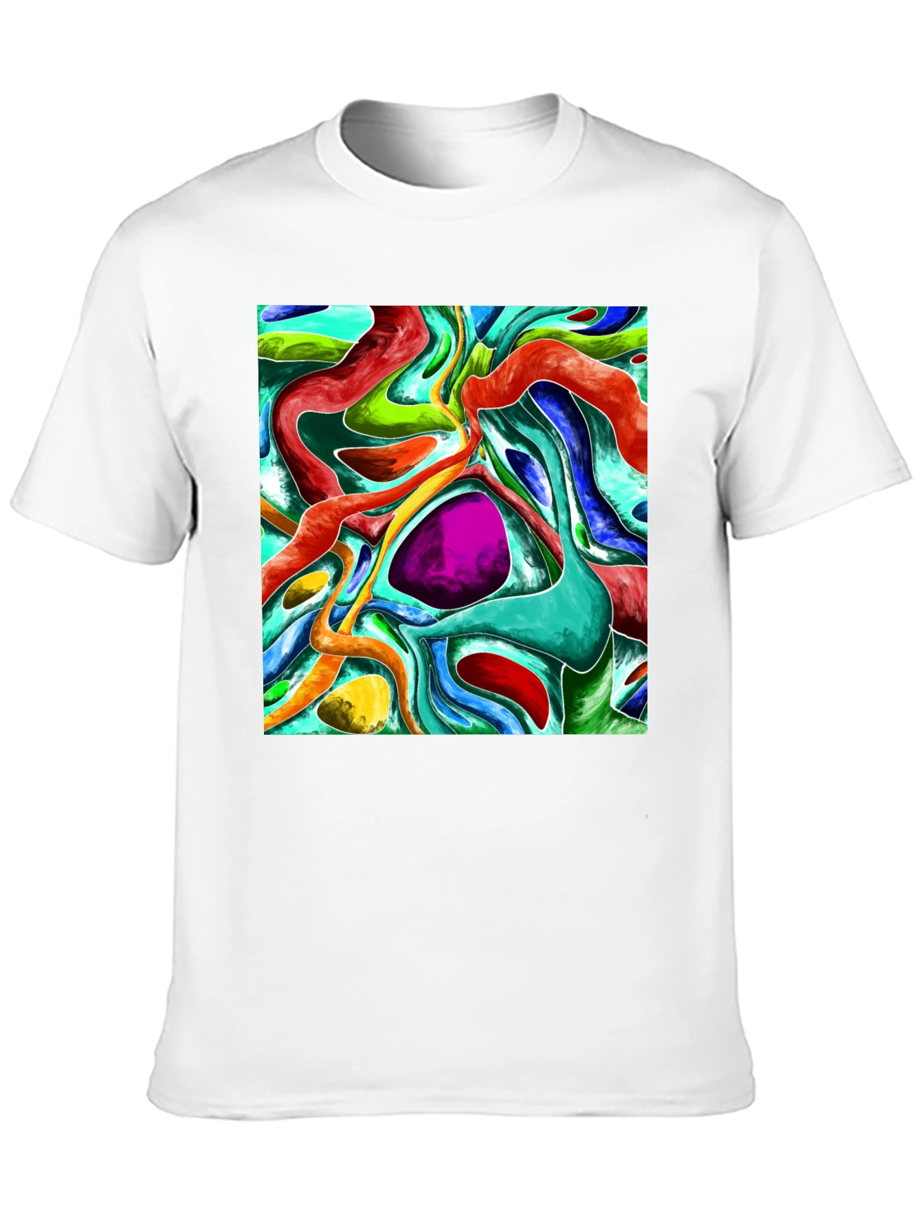 Black Abstract Fluid Art Graphic Tee - Vivid & Unique Design view 10