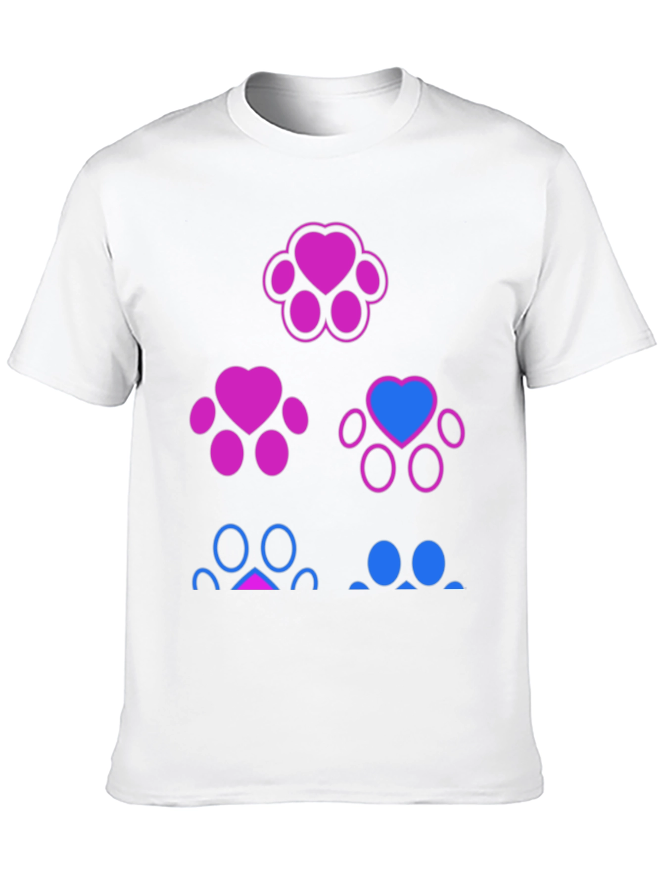 Bisexual Pride Paw Print T-Shirt - Black - 10