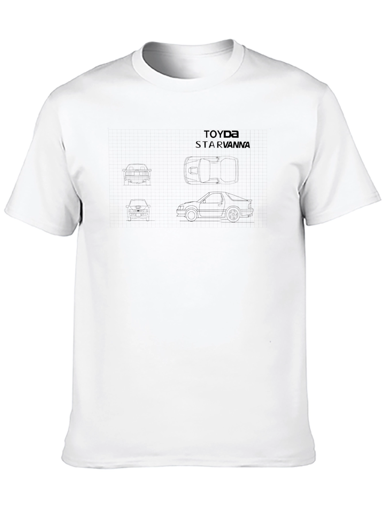 Black Toyota Starvanna T-Shirt - Auto Blueprint view 10