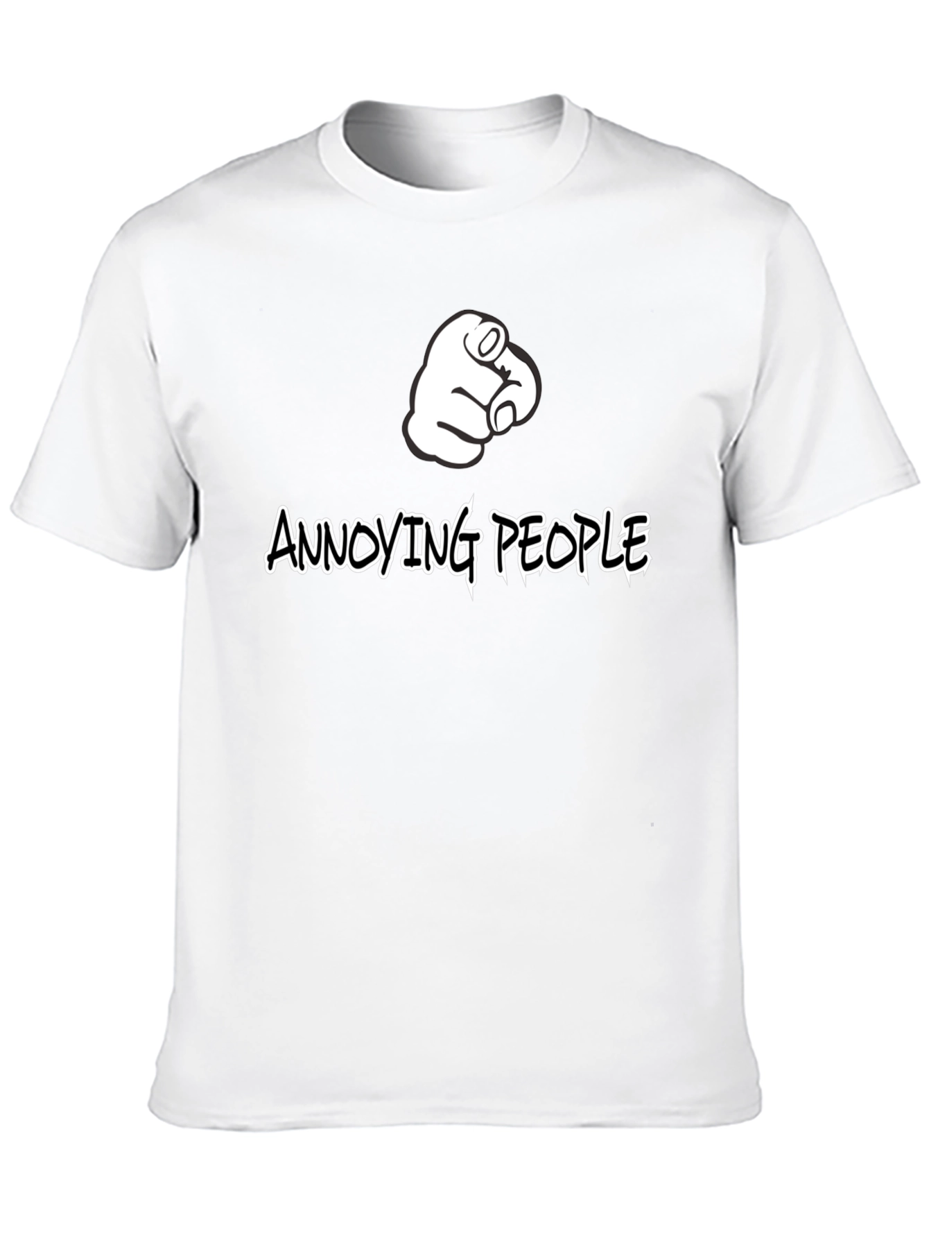 Black Annoying People Pointing Finger Graphic T-Shirt view 10