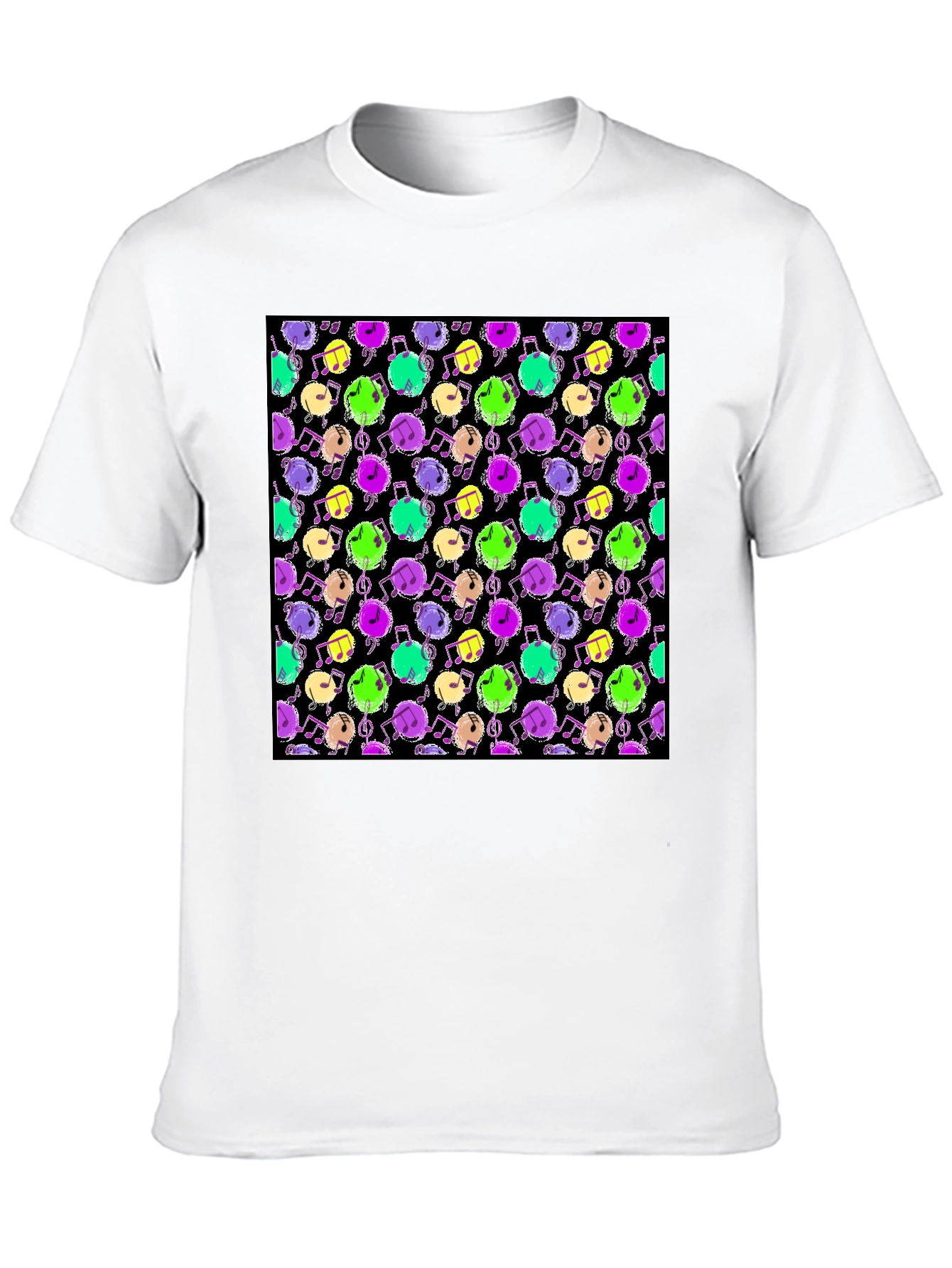 Black Music Notes Pattern Tee view 10