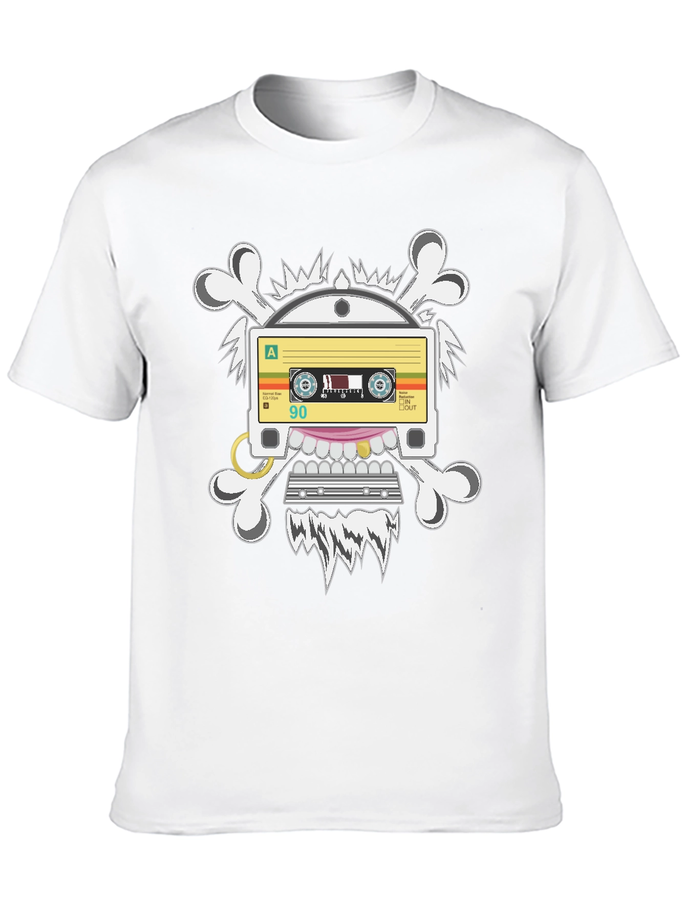 Black Cassette Tape Skull Graphic T-Shirt view 10