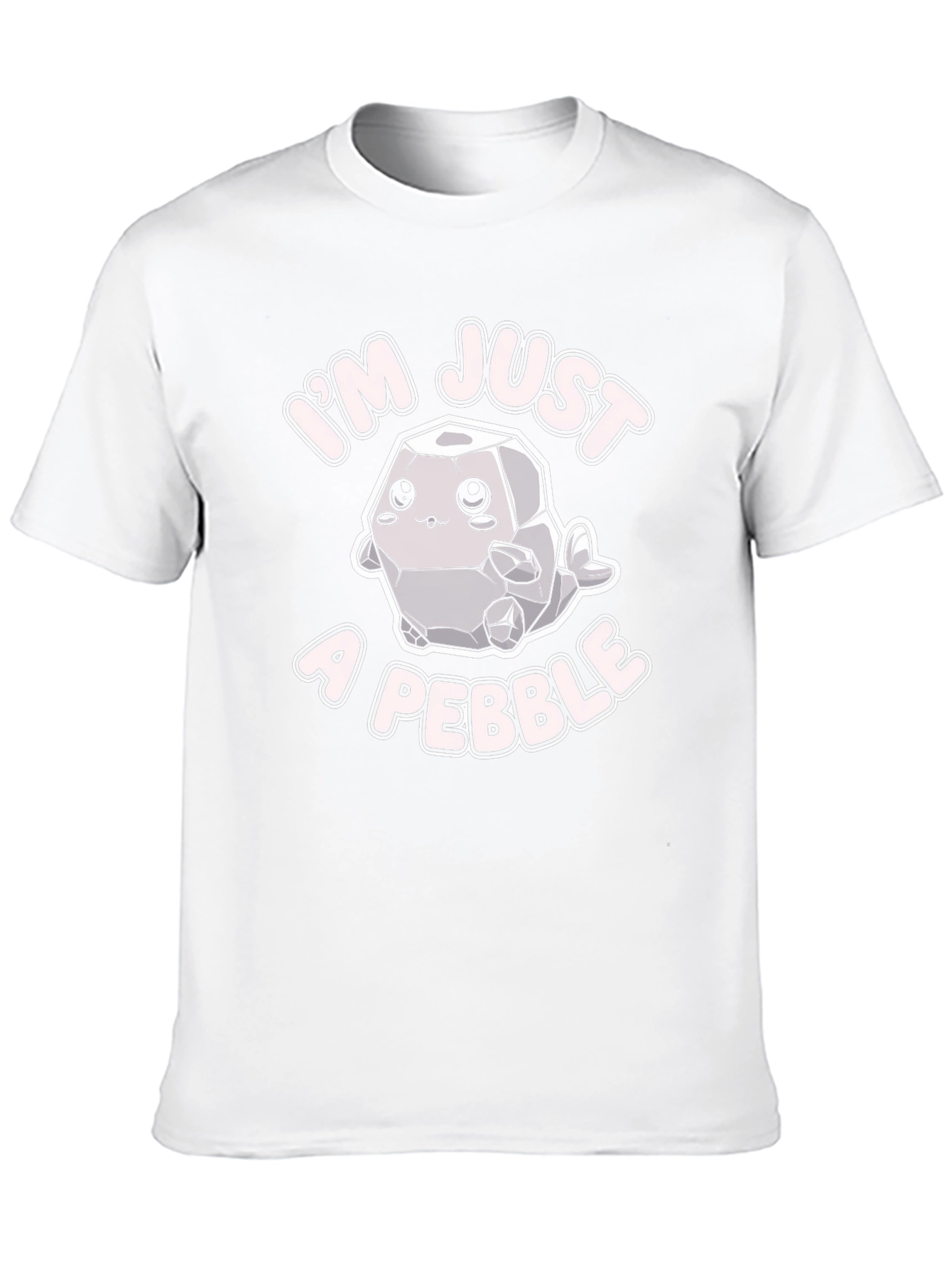 Black Cute "I'm Just a Pebble" Graphic Tee view 10