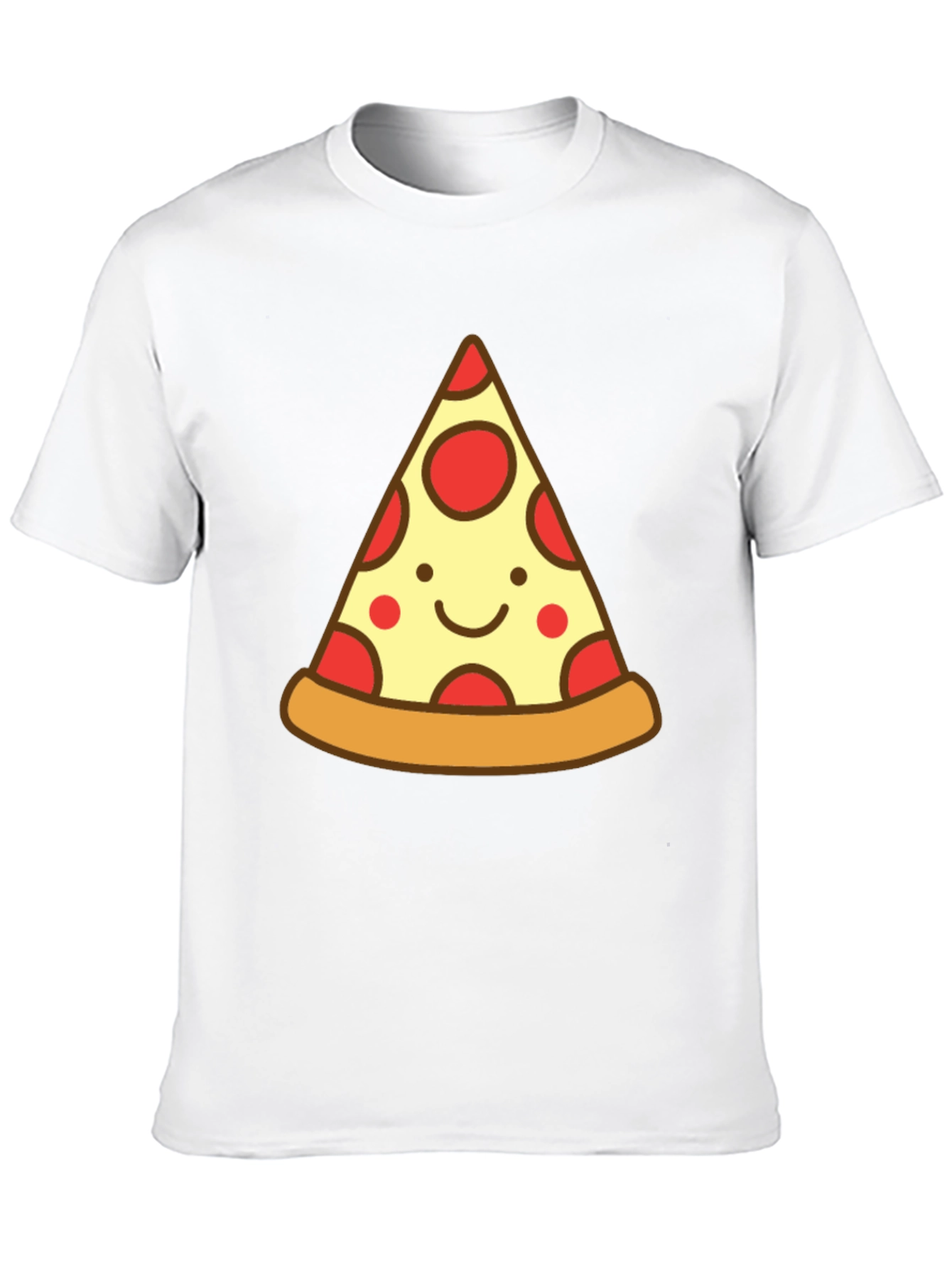 Black Cute Pizza Slice Graphic Tee - Unisex Black T-Shirt view 10