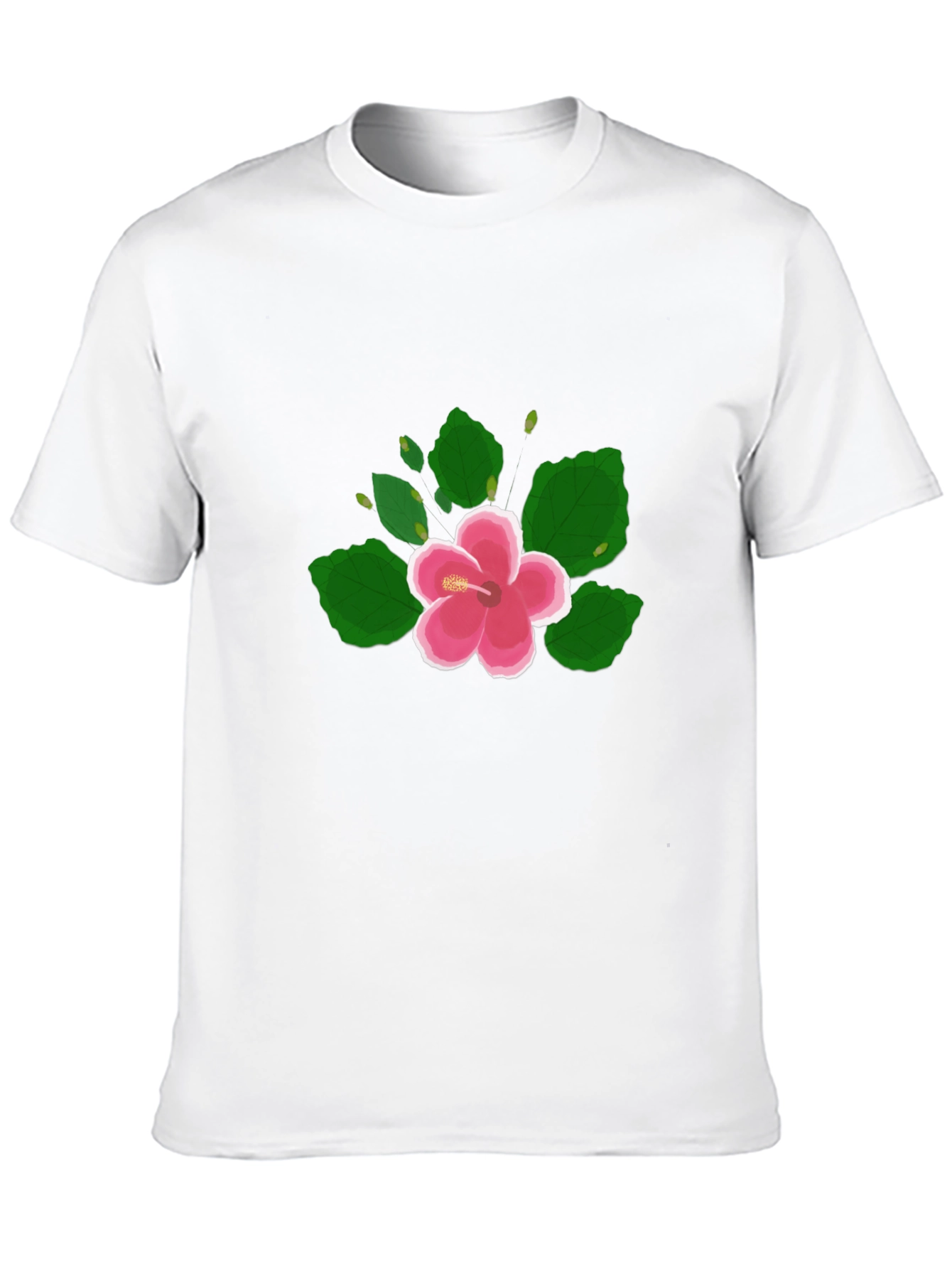 Black Hibiscus Flower Graphic Black T-Shirt view 10