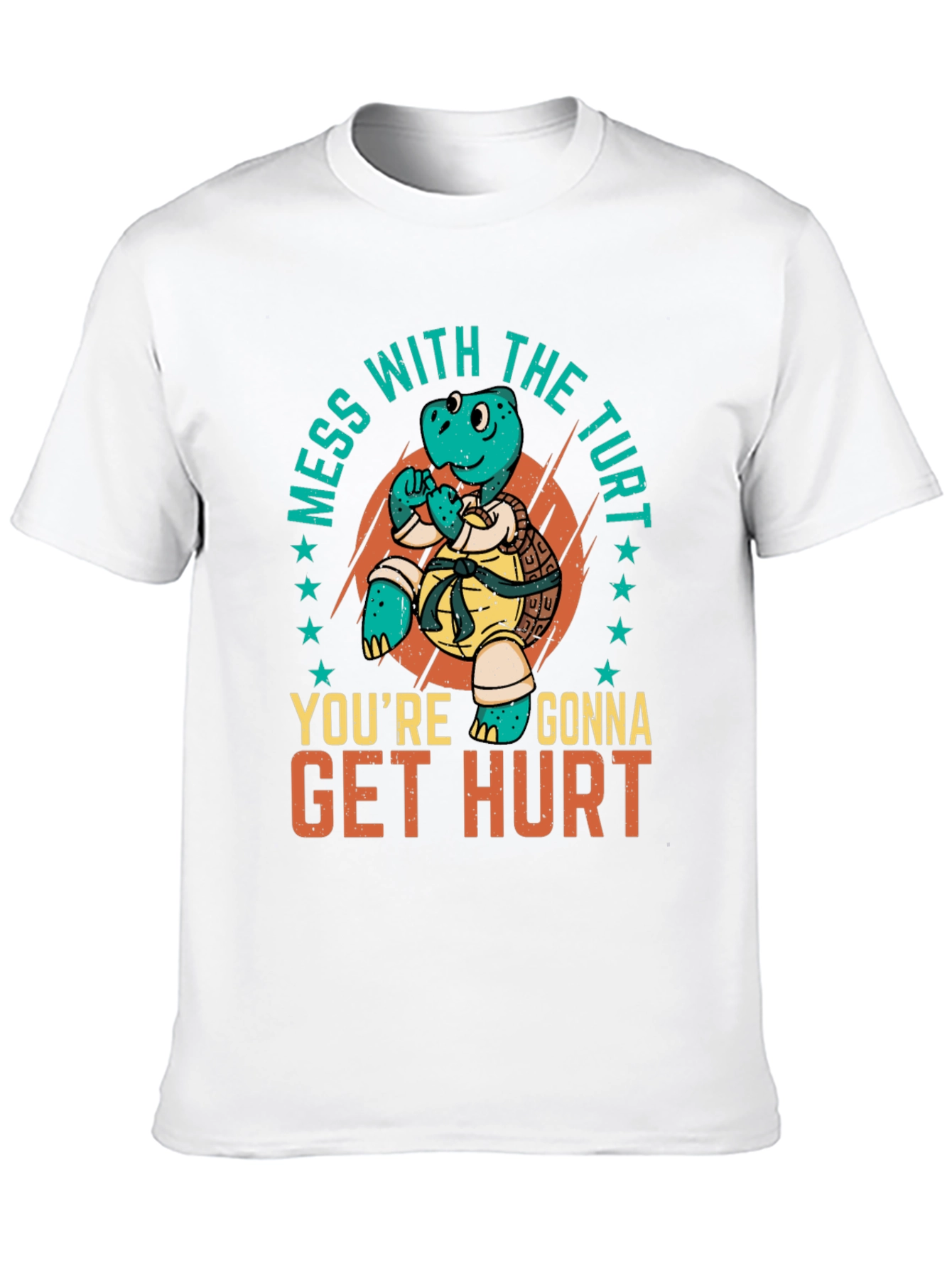 Black Martial Arts Turtle T-Shirt - Mess with the Turt view 10